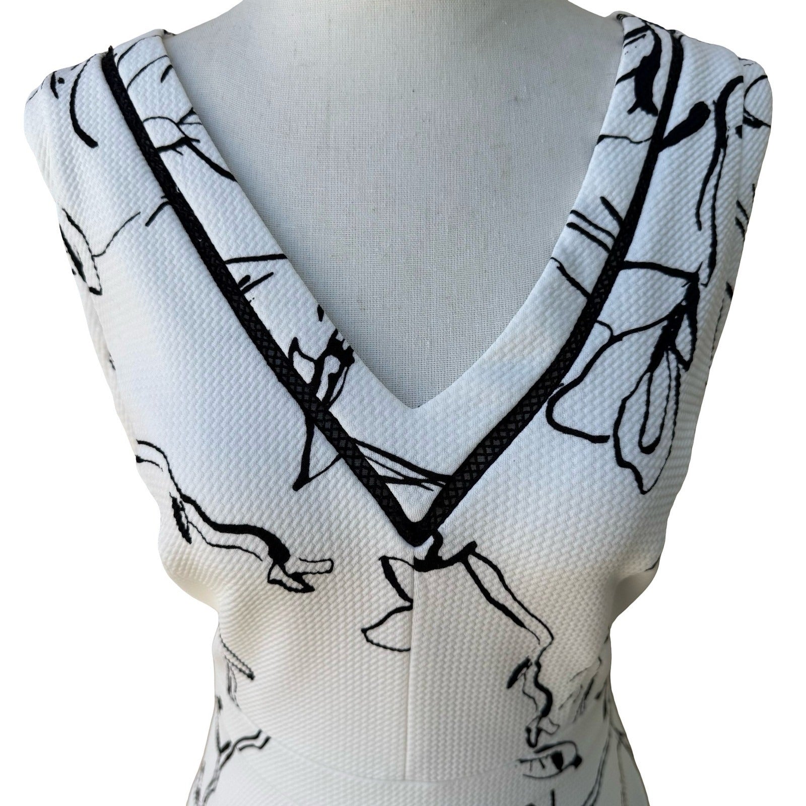 Karl Lagerfeld Paris Minimalist Garden Party Floral Fit Flare A Line Dress 10