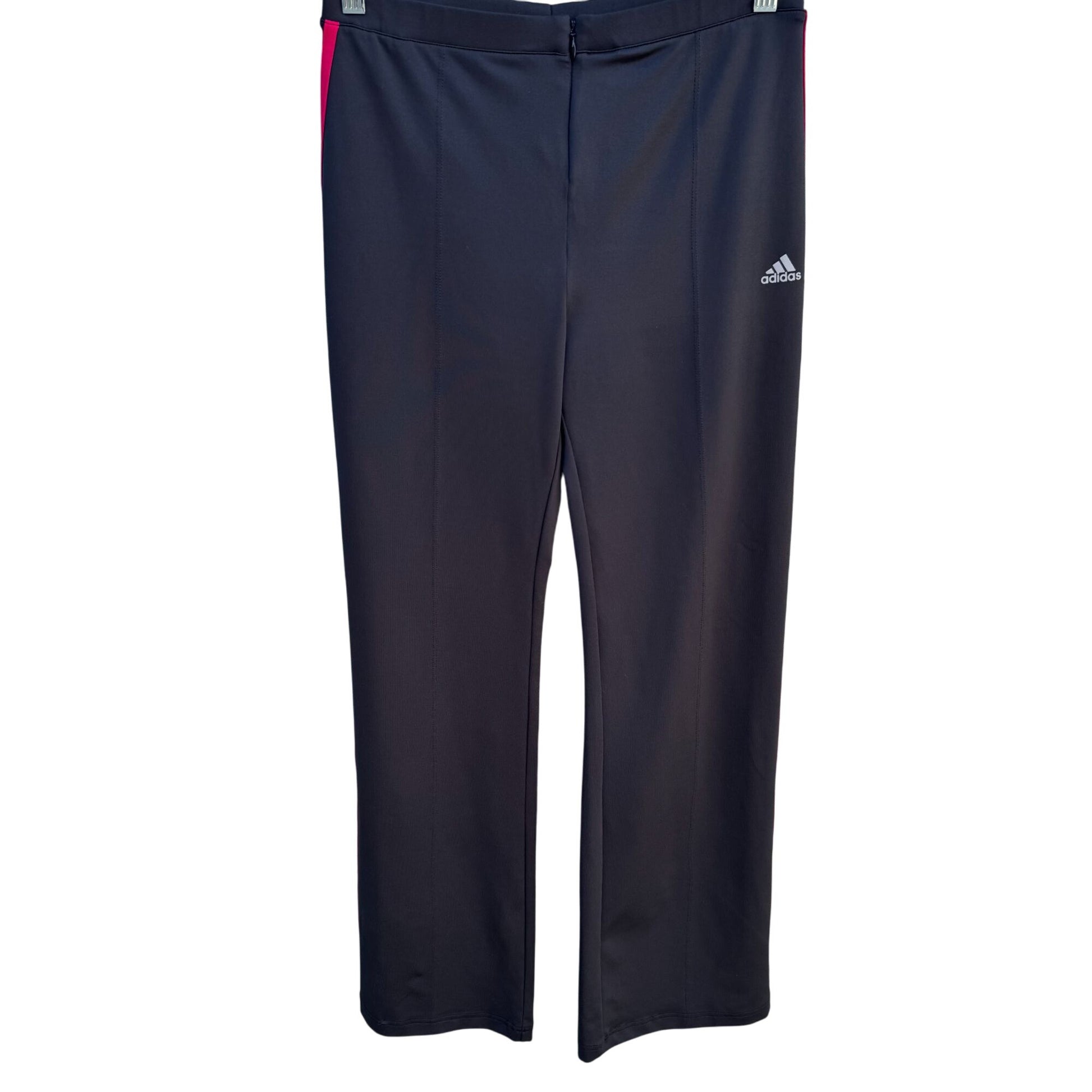 Adidas Climalite Vintage Y2K Black Pink Stripe Zip Track Yoga Pants Womens M