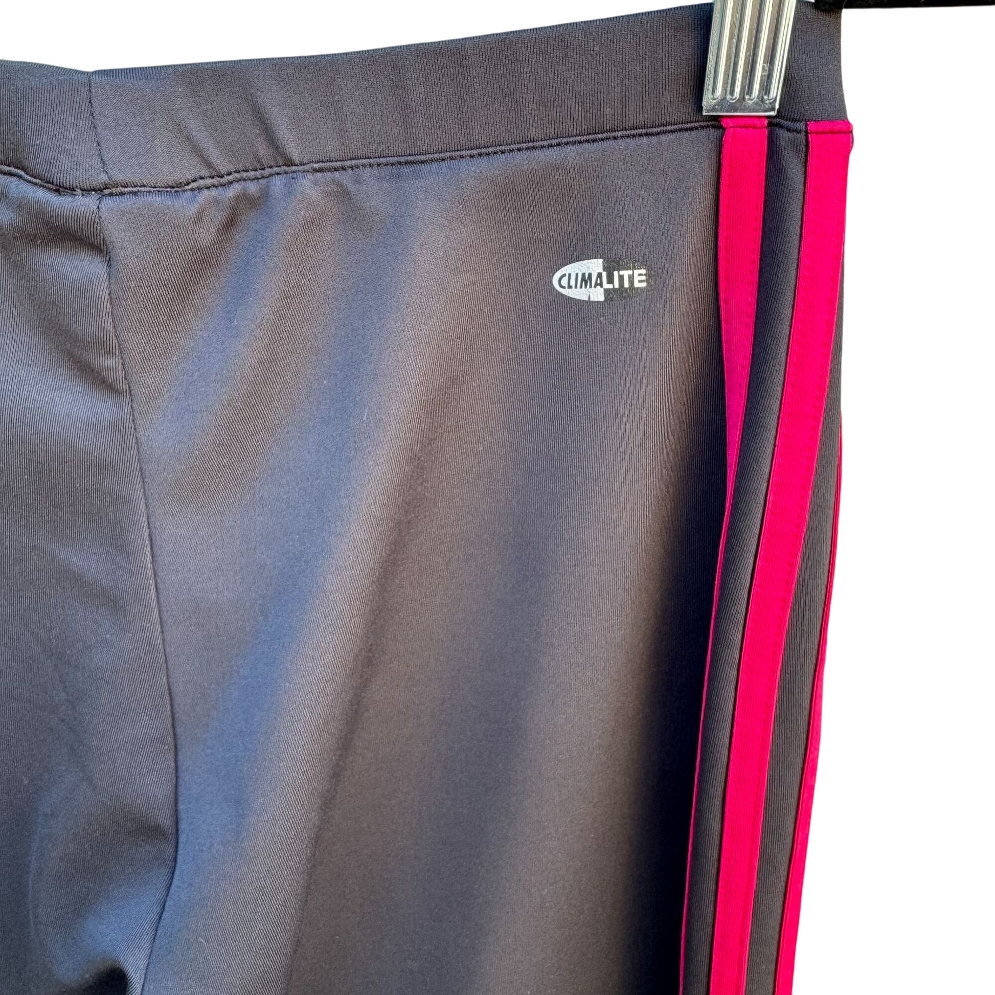 Adidas Climalite Vintage Y2K Black Pink Stripe Zip Track Yoga Pants Womens M