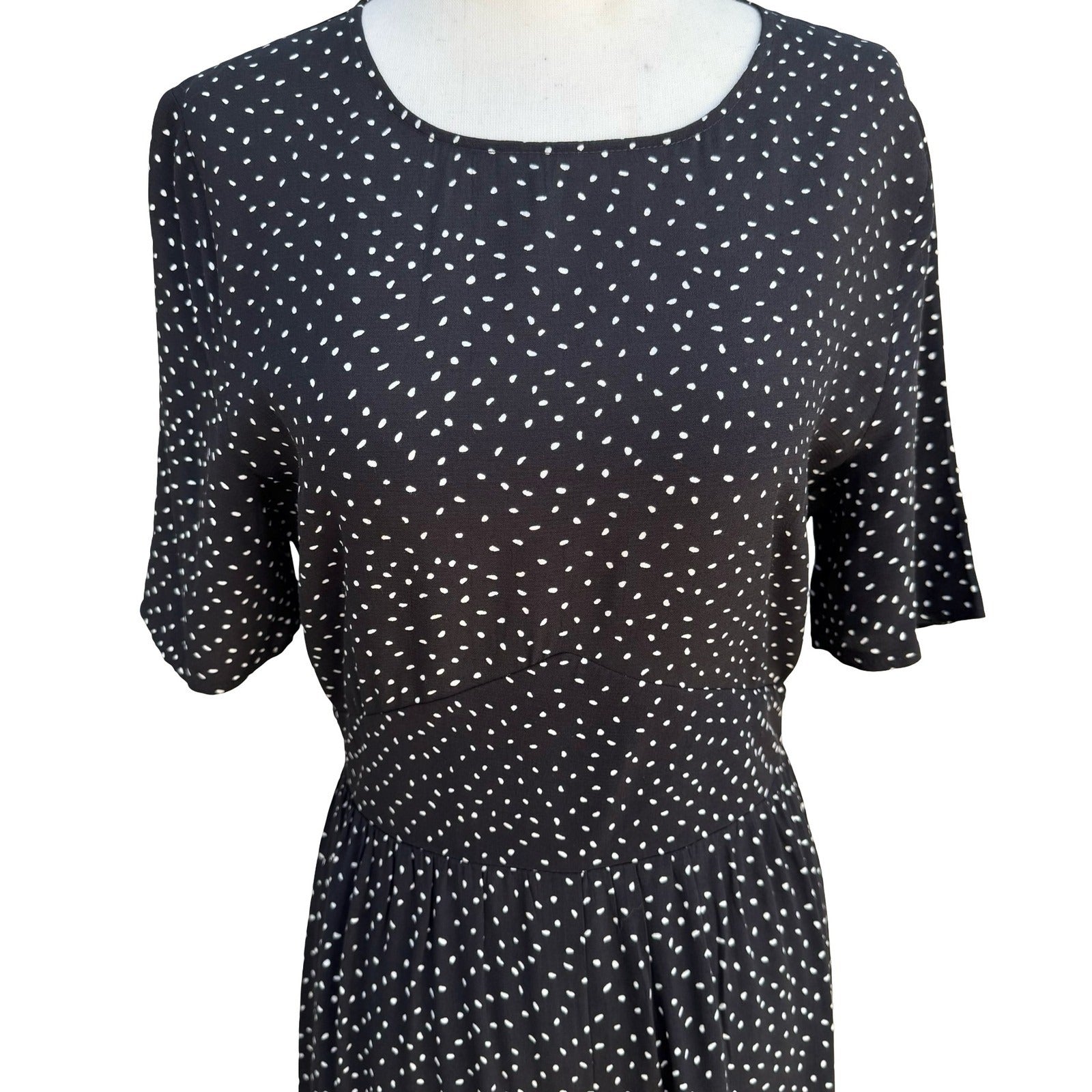 ASOS Black Polka Dot Open Back Wide Leg Flowy Jumpsuit US 6 NEW French Girl Chic