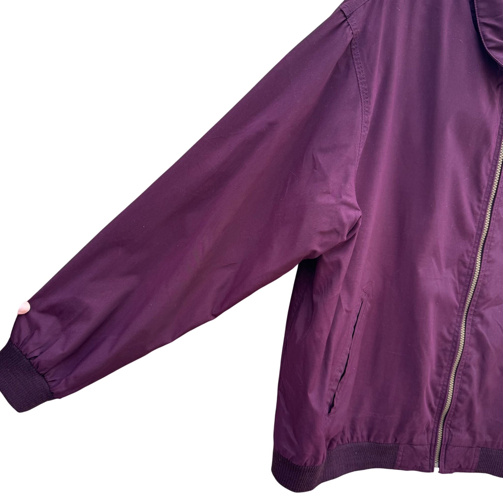 Lions Den Vintage 80s Mens Burgundy Full Zip Bomber Jacket Streetwear Athleisure