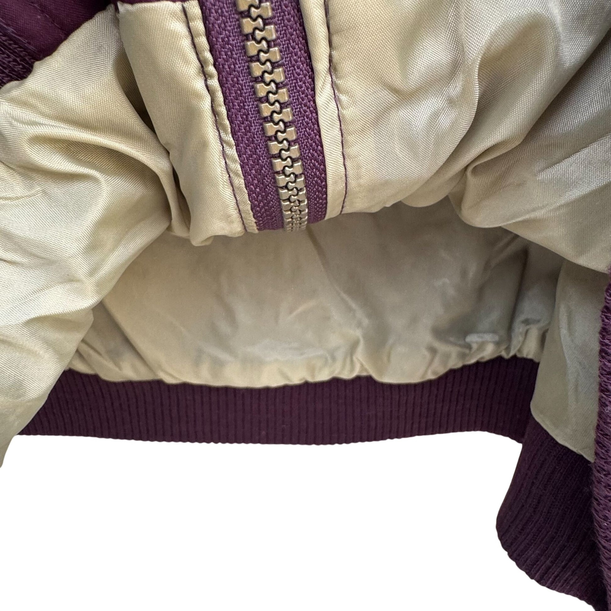 Lions Den Vintage 80s Mens Burgundy Full Zip Bomber Jacket Streetwear Athleisure