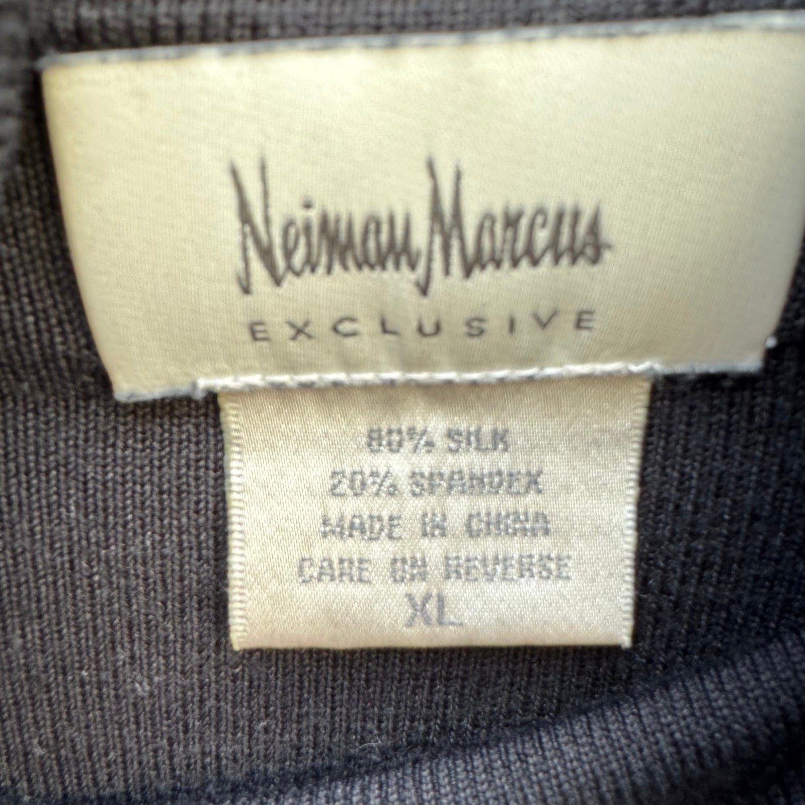 Neiman Marcus Black Silk Blend Knit Turtleneck Sweater Womens XL Long Sleeve