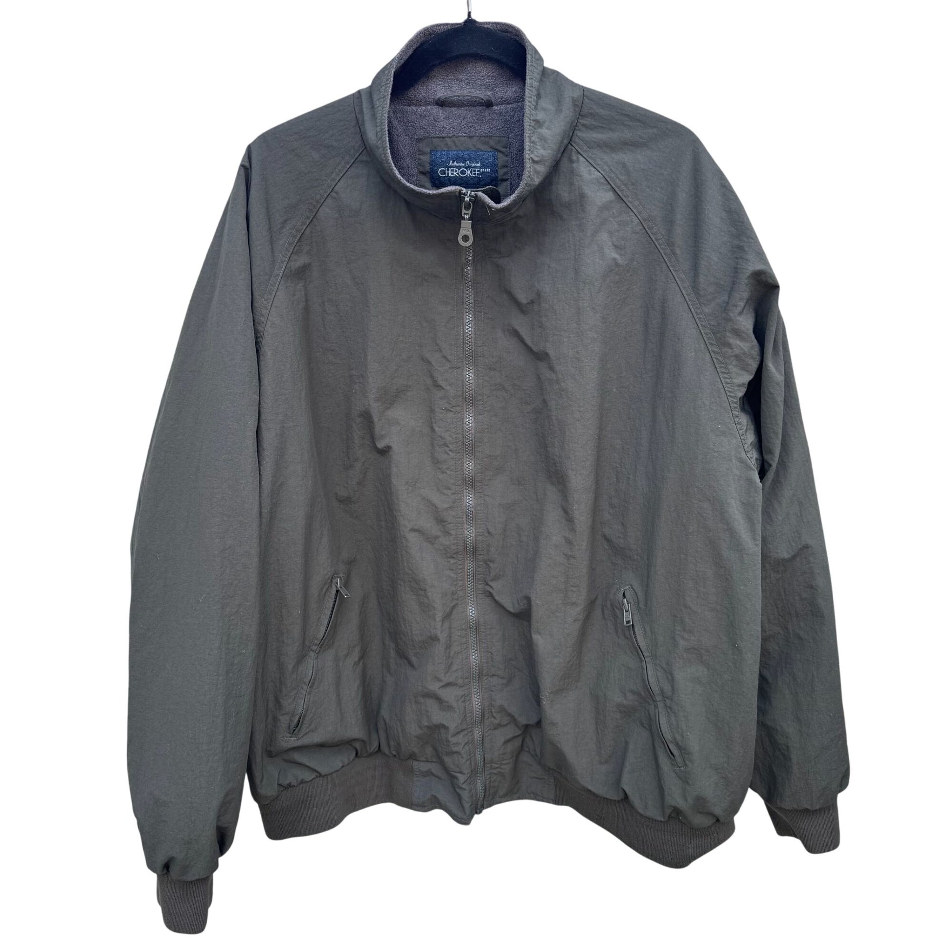 Cherokee Vintage Mens Fleece Lined Olive Green XL Bomber Jacket Workwear Rugged