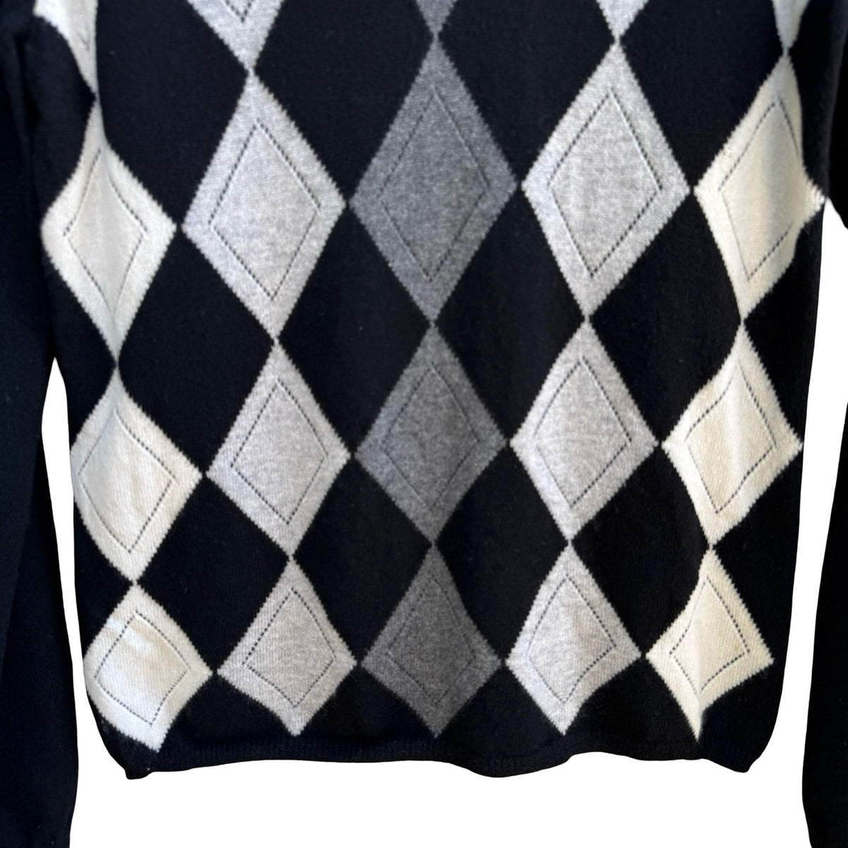 Charter Club Argyle Cashmere Old Money Academia Minimalist Preppy Sweater S