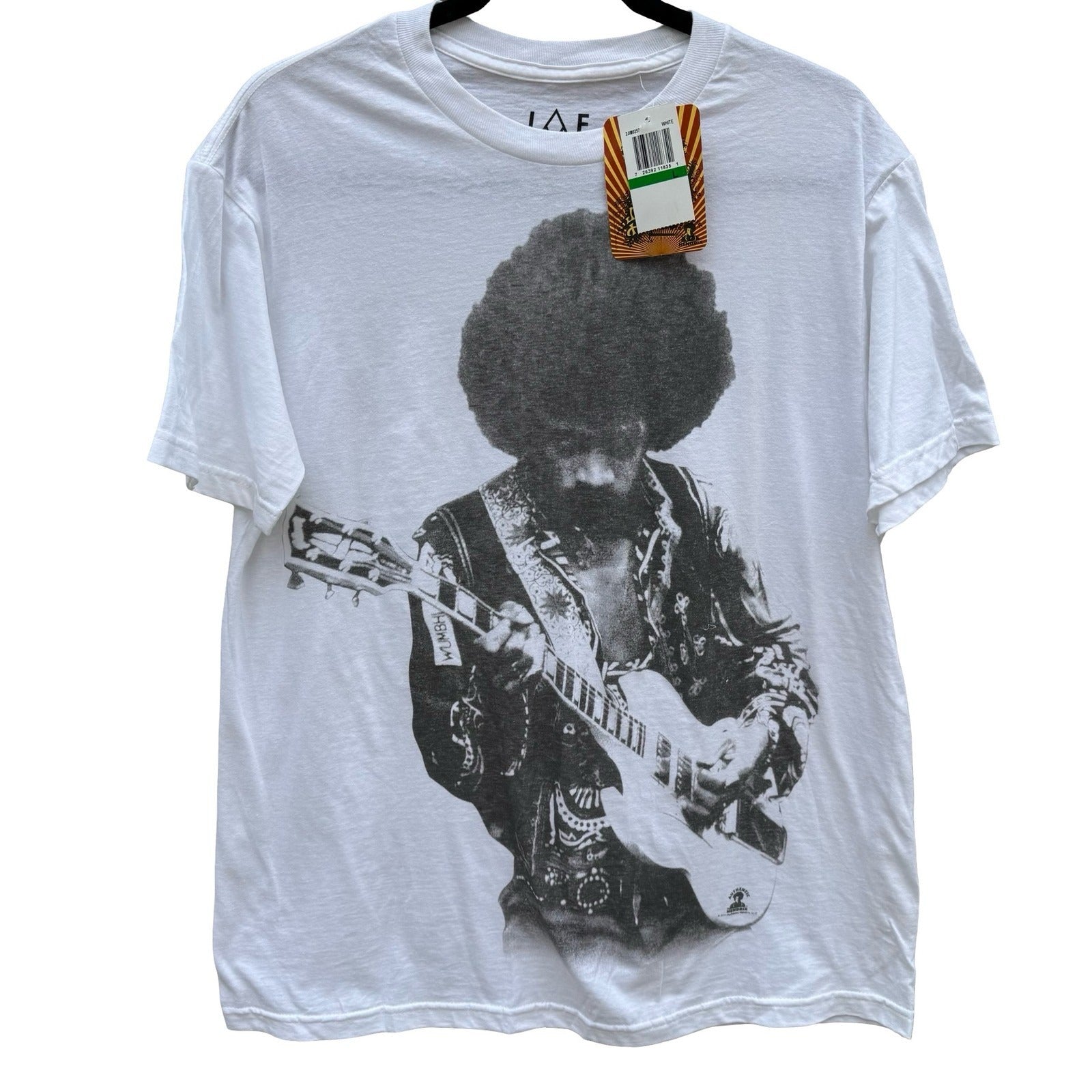 Jimi Hendrix Graphic Shirt White Womens Large JAM Collective Rock Music Tee NEW
