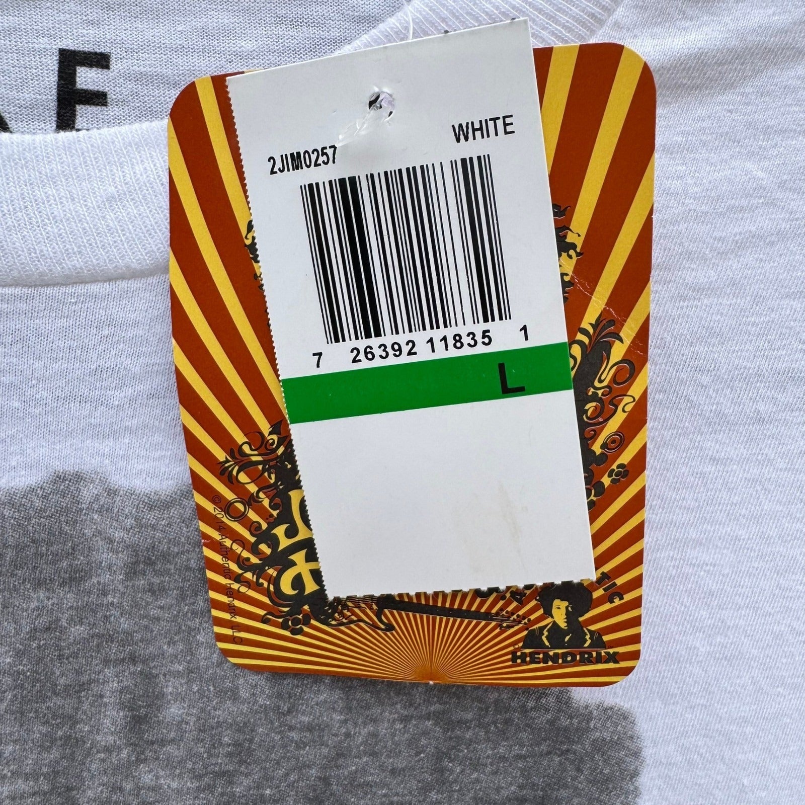 Jimi Hendrix Graphic Shirt White Womens Large JAM Collective Rock Music Tee NEW