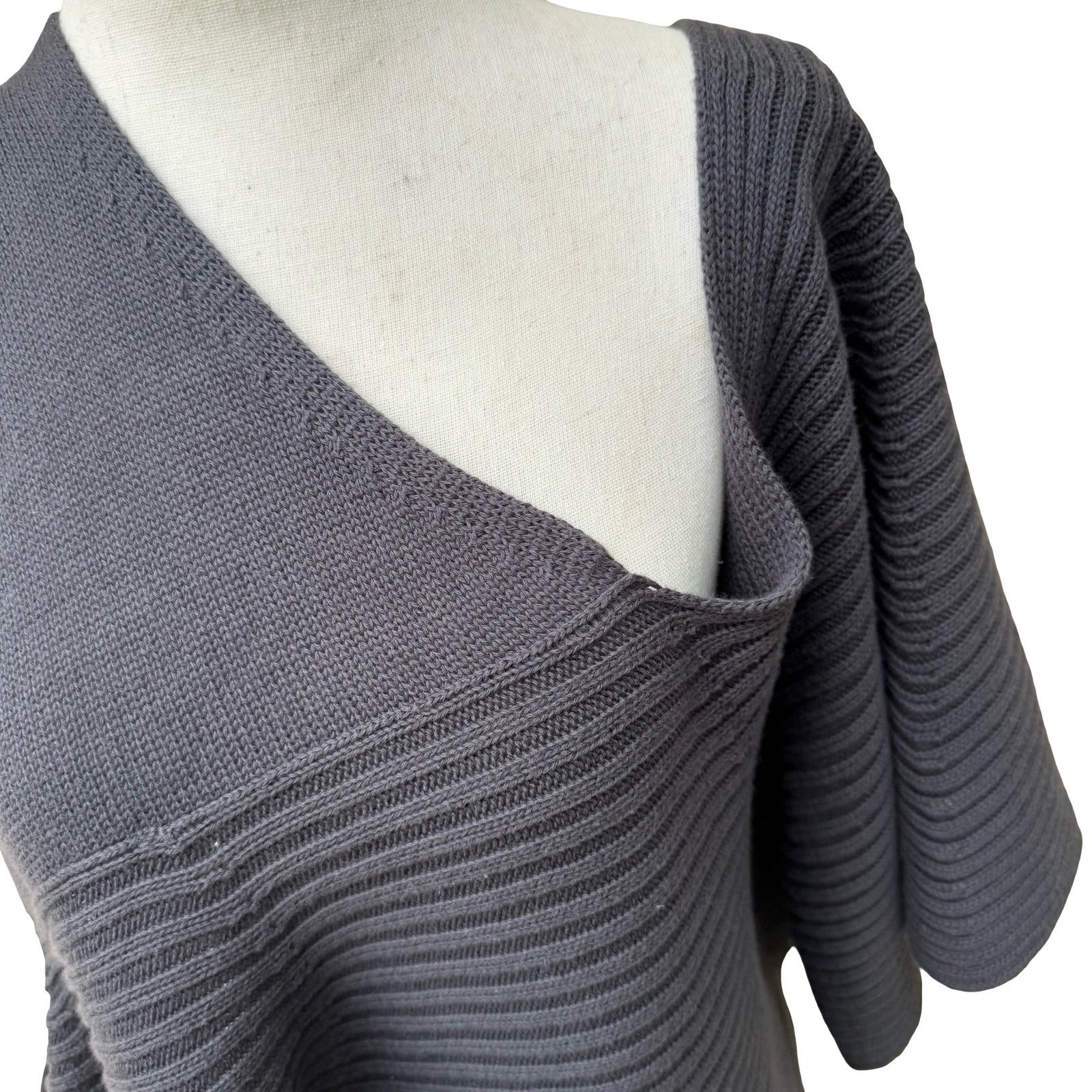 Laurie B Anthropologie Y2K Avant Garde Asymmetric Knit Poncho Sweater Lagenlook