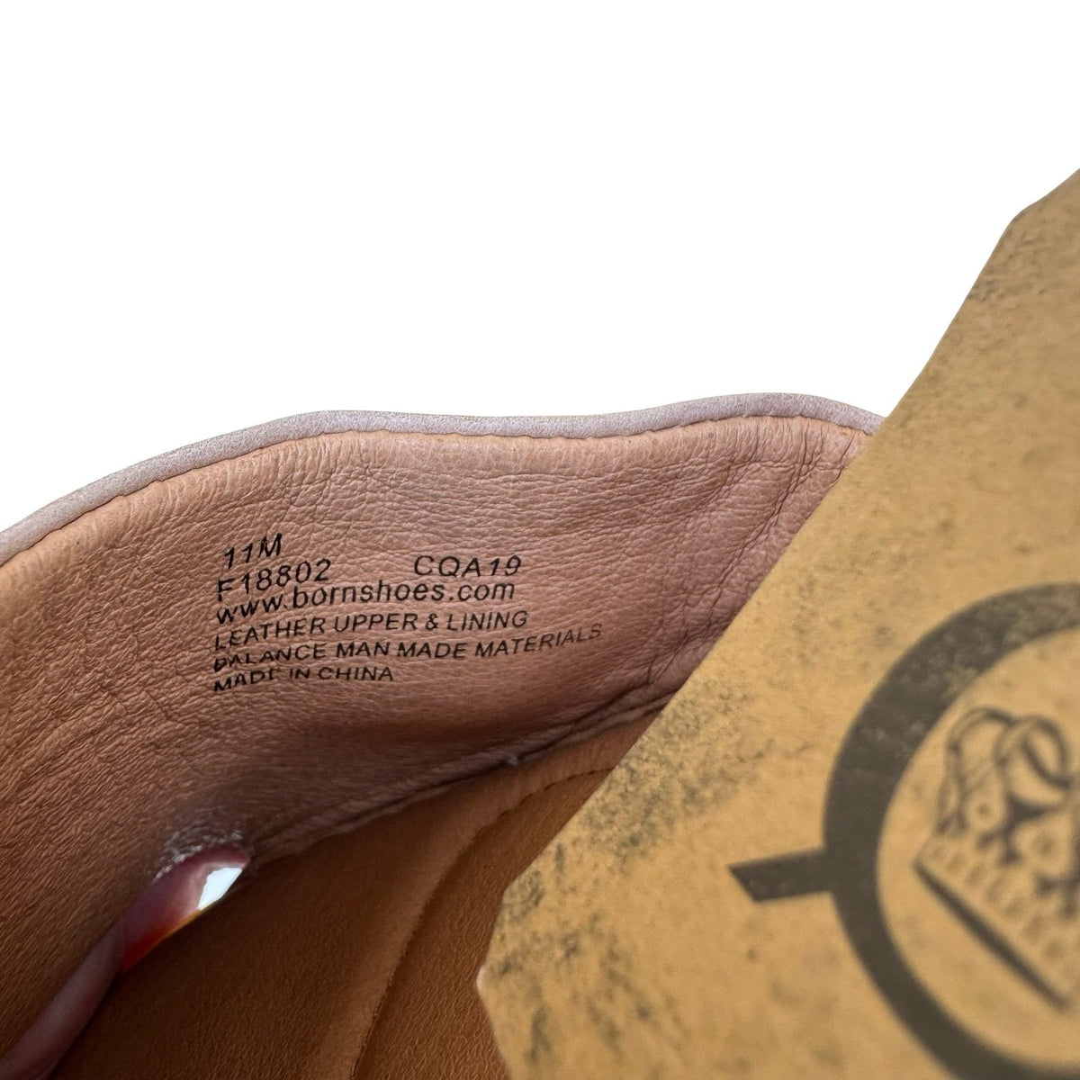 Born F18802 Handcrafted Leather Slingback Peep Toe Flat Sandals Tan 11M NEW