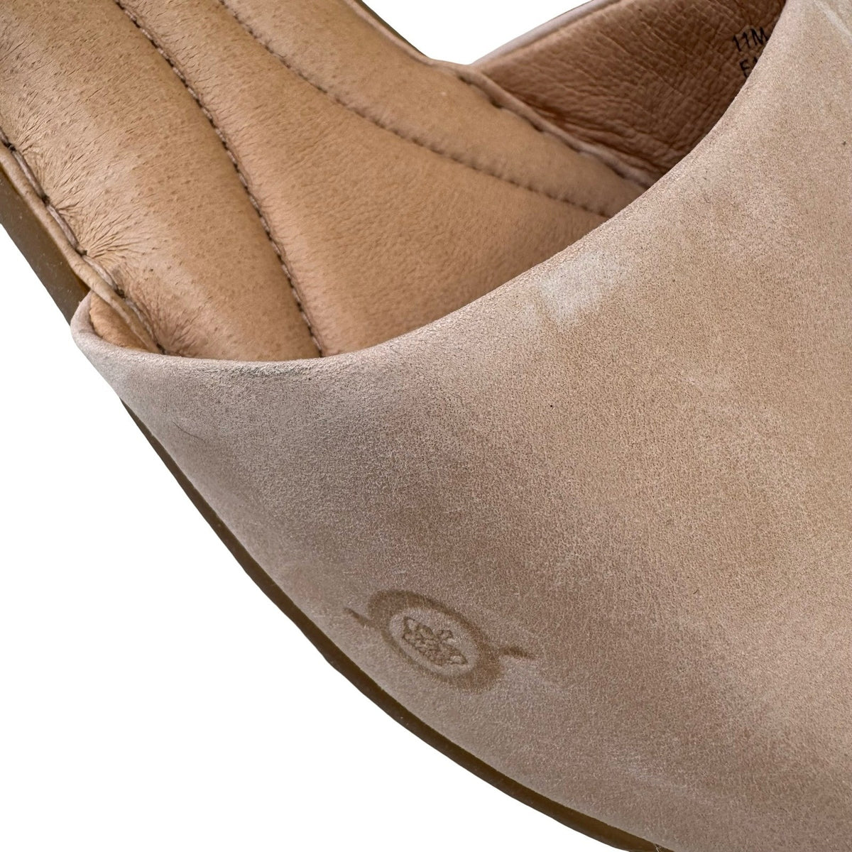 Born F18802 Handcrafted Leather Slingback Peep Toe Flat Sandals Tan 11M NEW