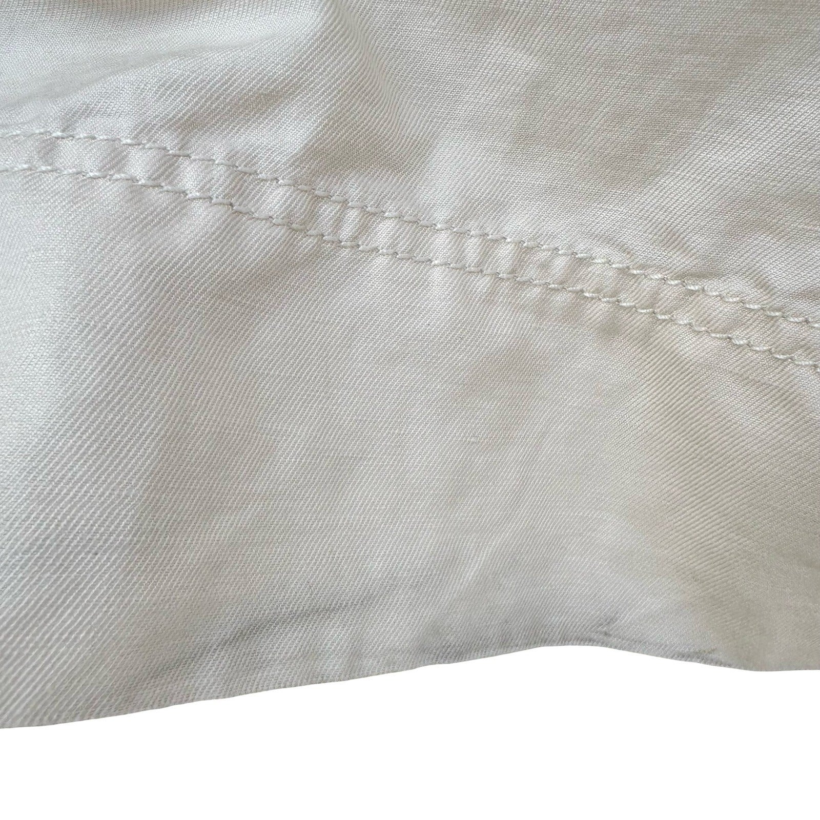 Banana Republic Womens Cream Utility Straight Leg Pants Size 14 Off-White Cotton
