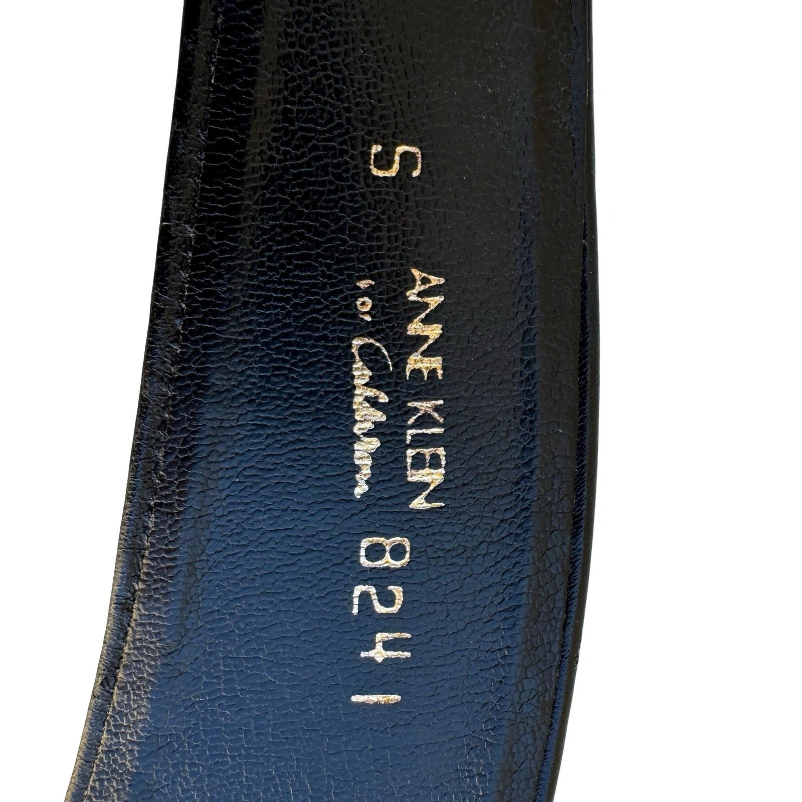 Anne Klein for Calderon Vintage Black Leather Asymmetrical Crossover Belt S 8241