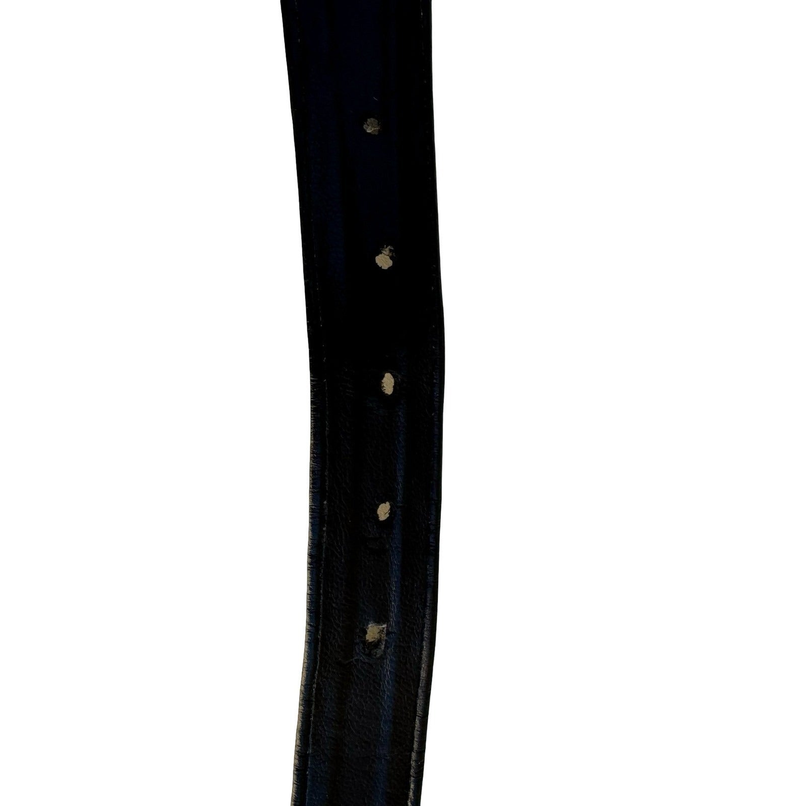 Anne Klein for Calderon Vintage Black Leather Asymmetrical Crossover Belt S 8241