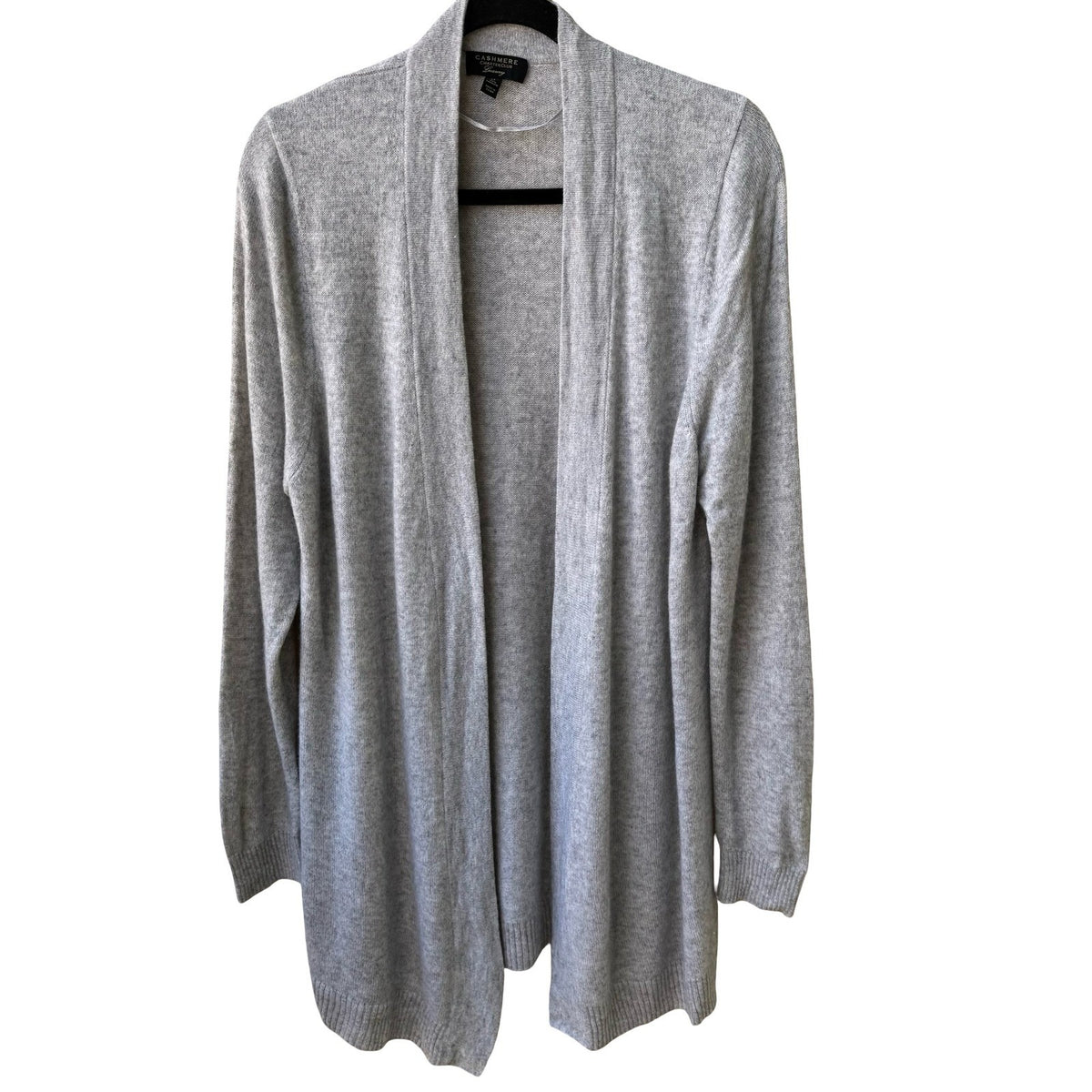 Charter Club 100% Cashmere Quiet Luxury Preppy Cozy Open Front Cardigan Gray XL