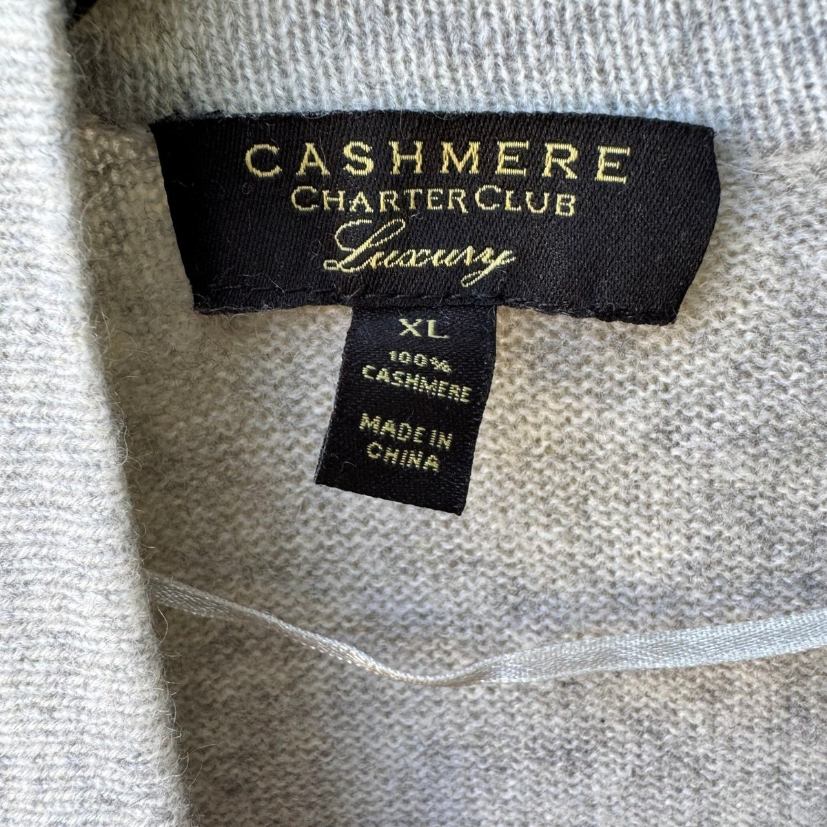 Charter Club 100% Cashmere Quiet Luxury Preppy Cozy Open Front Cardigan Gray XL