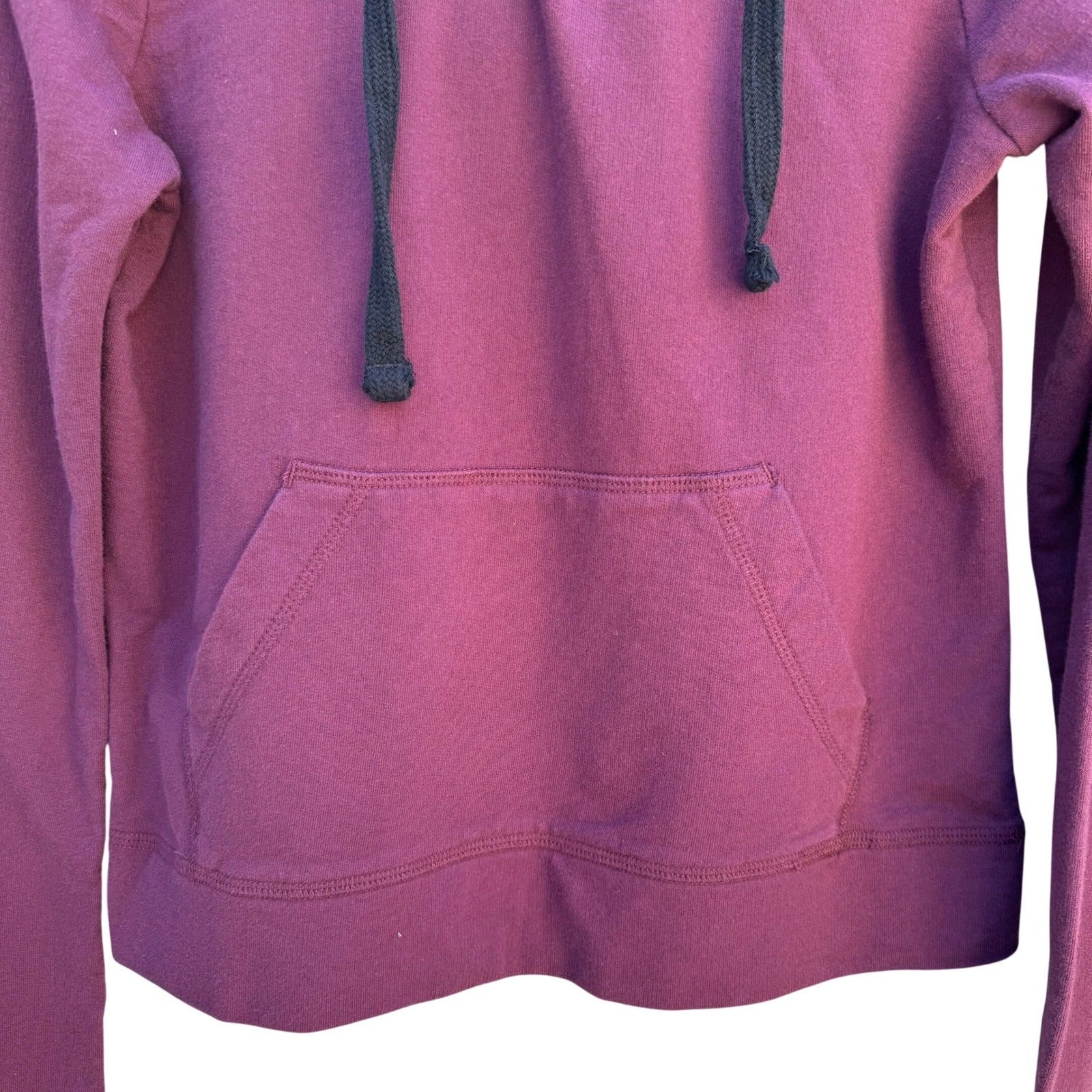 American Giant Maroon Cotton Pullover Hoodie Womens Small Burgundy Made in USA