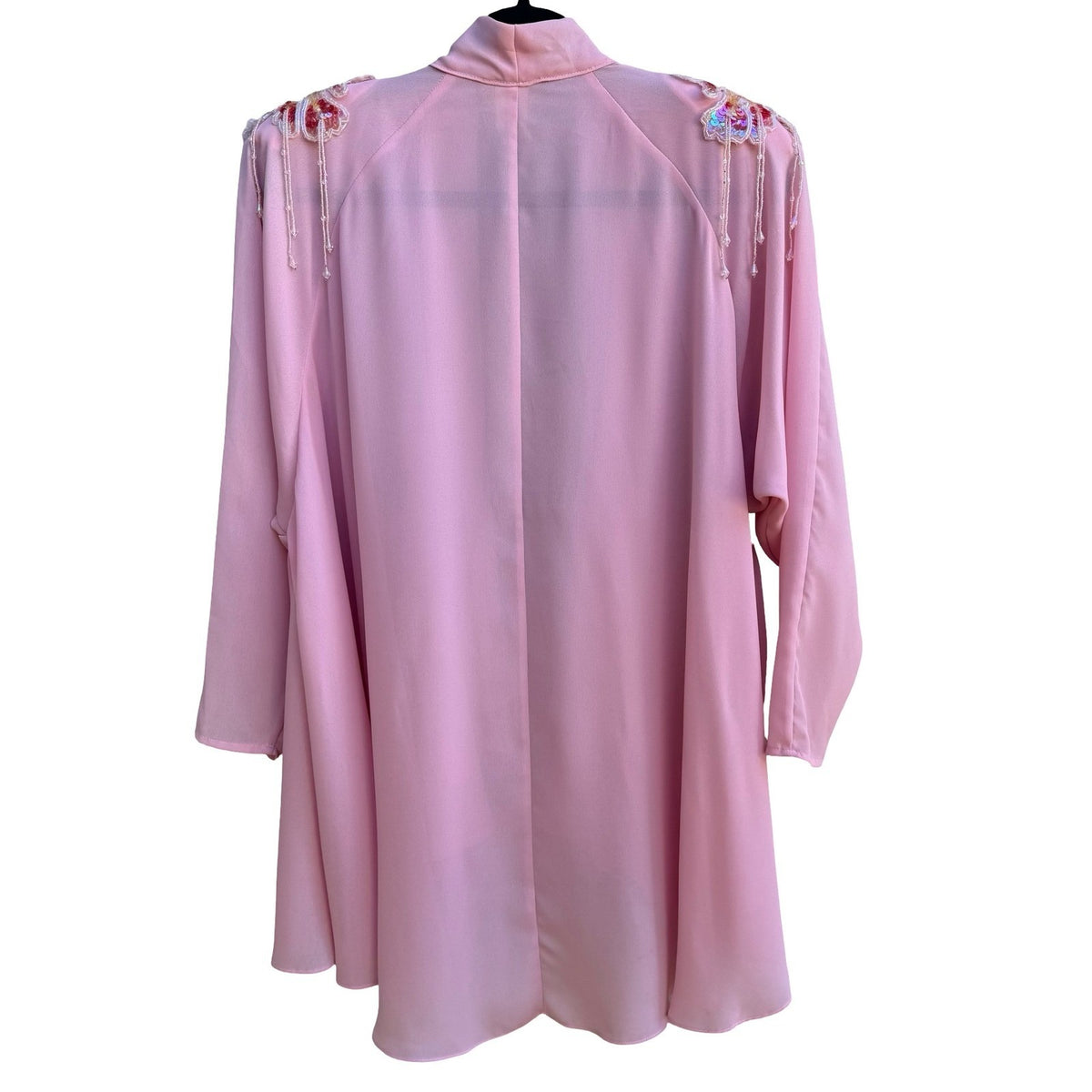 Taurus Nites Vintage 80s Coquette Regency Beaded Sequin Fringe Chiffon Cardigan