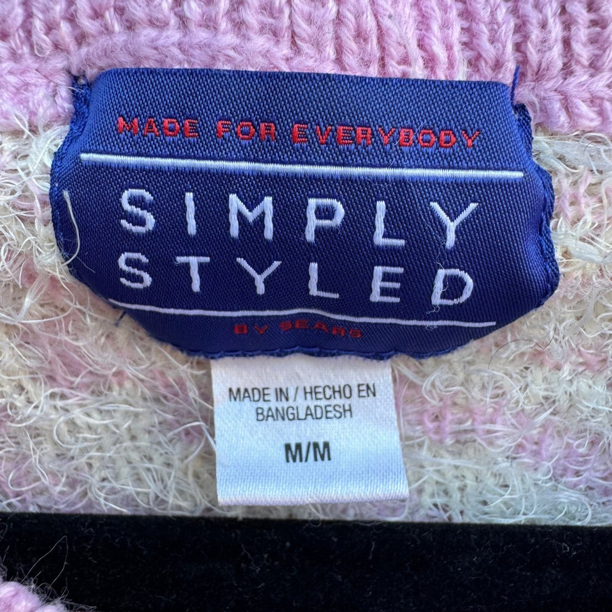 Simply Styled Vintage Y2K Coquette Fuzzy Eyelash Knit Girly Sweater Pastel Pink