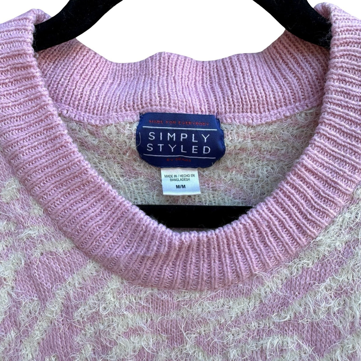 Simply Styled Vintage Y2K Coquette Fuzzy Eyelash Knit Girly Sweater Pastel Pink