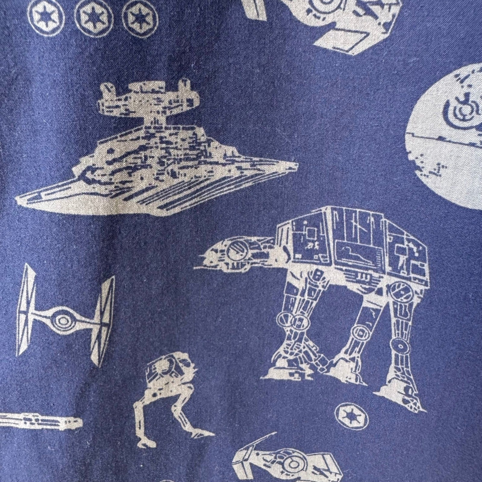 Star Wars Galactic Empire AT-AT Death Star Nerdcore Geek Chic Shirt Blue Mens L