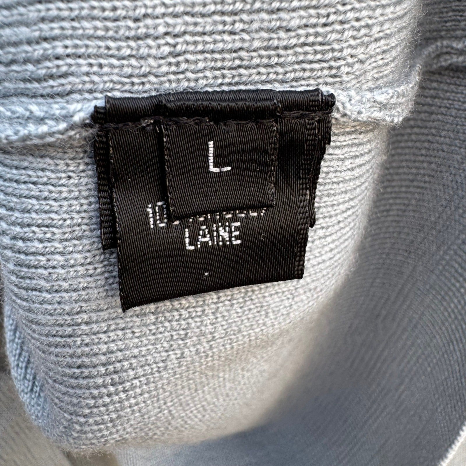 Lafayette 148 New York Womens L Light Blue Wool Turtleneck Sweater Lagenlook