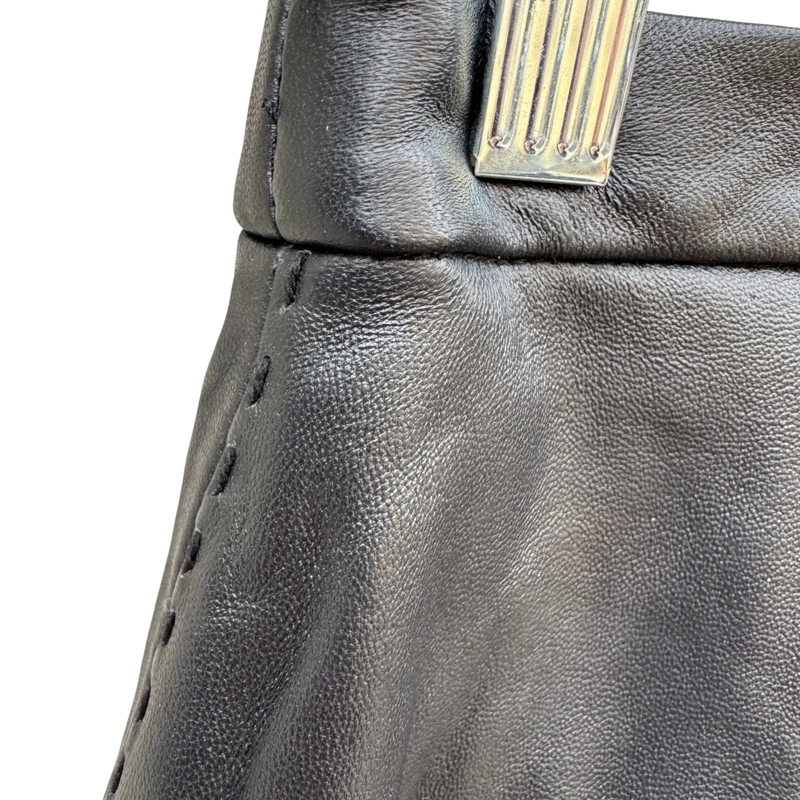 Terry Lewis Classic Luxuries Black Genuine Leather Pencil Skirt 8P New T5016-030