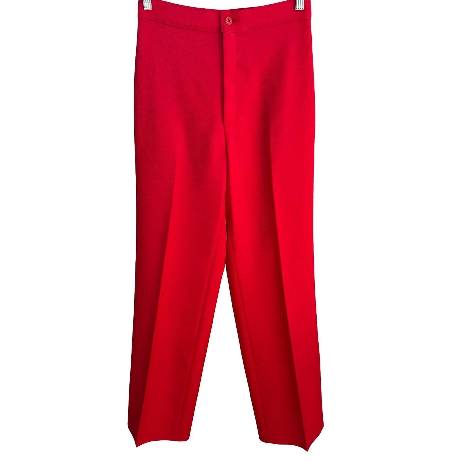 Levis Vintage 70s Red High Waisted Trousers Straight Leg White Tab Pants 26x30.5