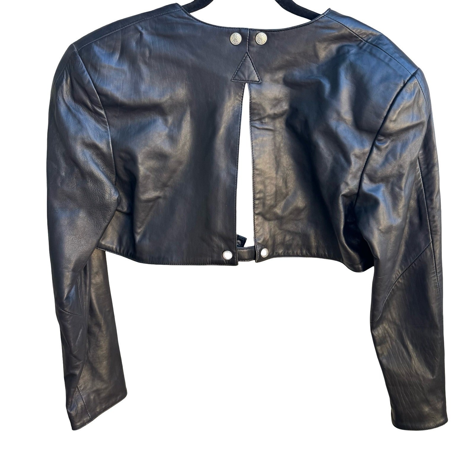 Firenze Vintage 90s Avant Garde Biker Moto Punk Leather Cropped Bolero Jacket