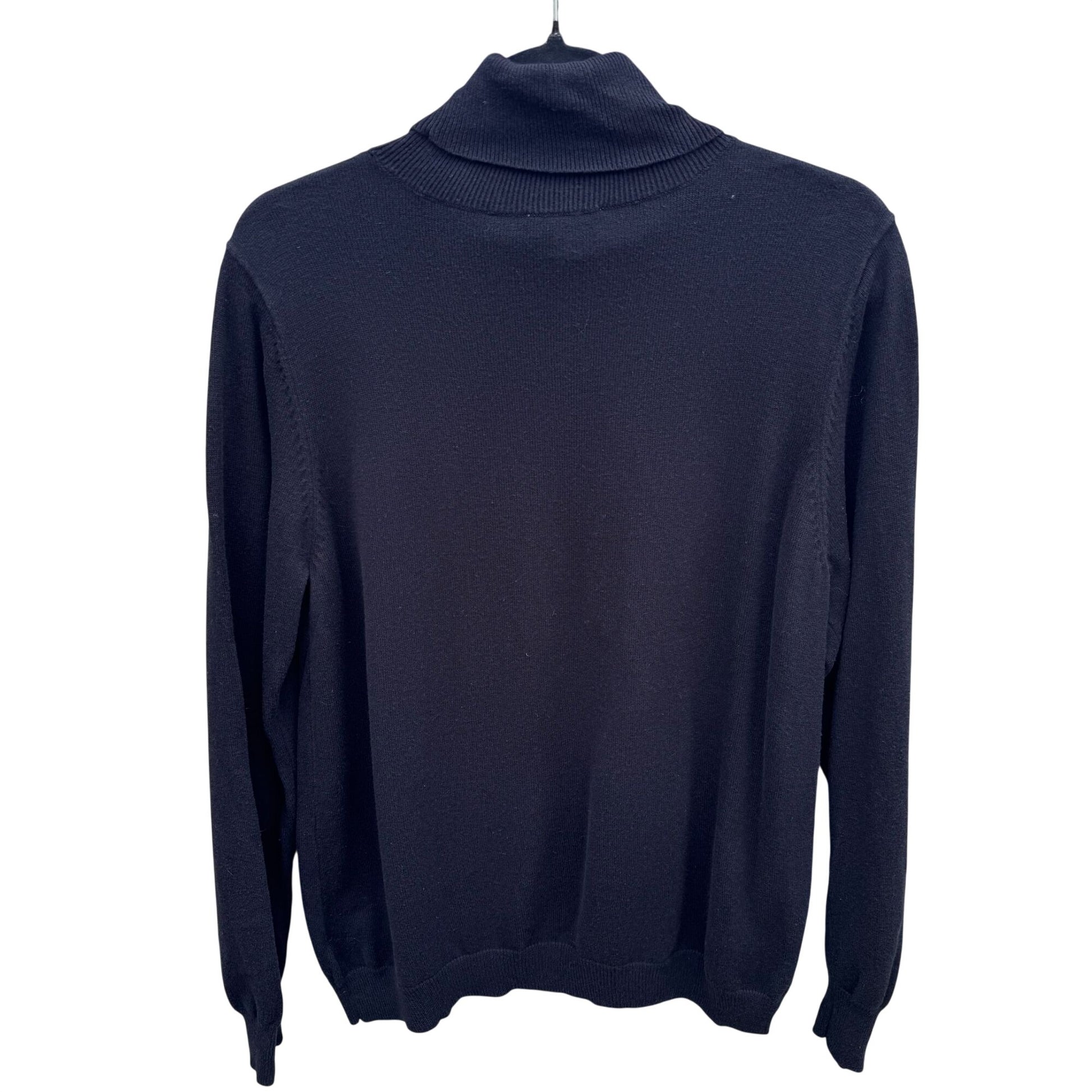 Joan Rivers Womens Black Turtleneck Sweater L Soft Knit Pullover Long Sleeve