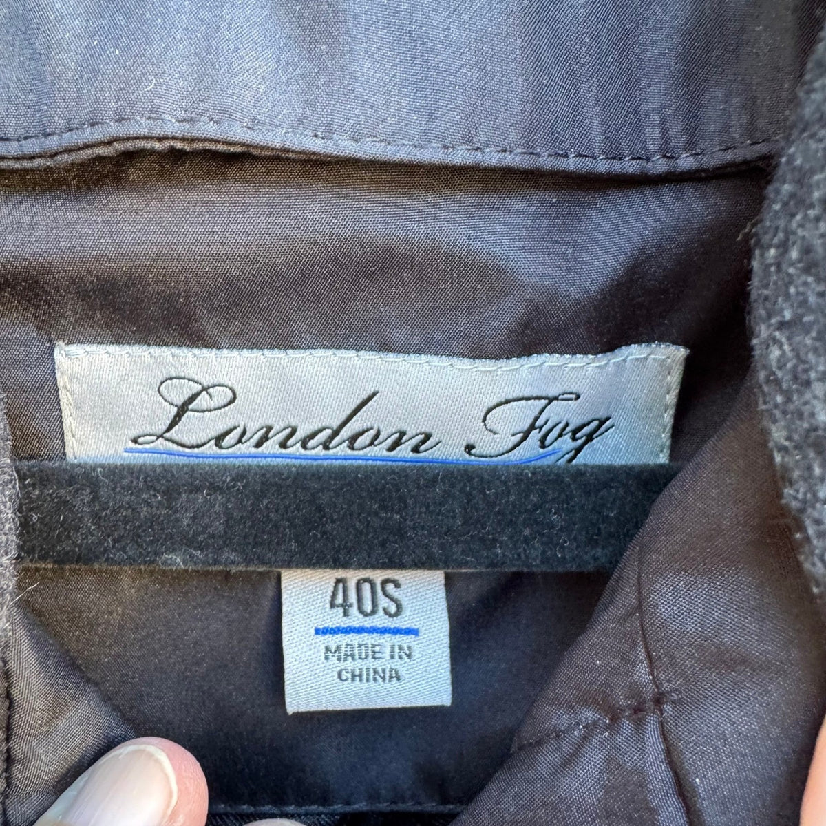 London Fog Signature Car Coat Detachable Liner Wool Collar Black Mens 40S NEW