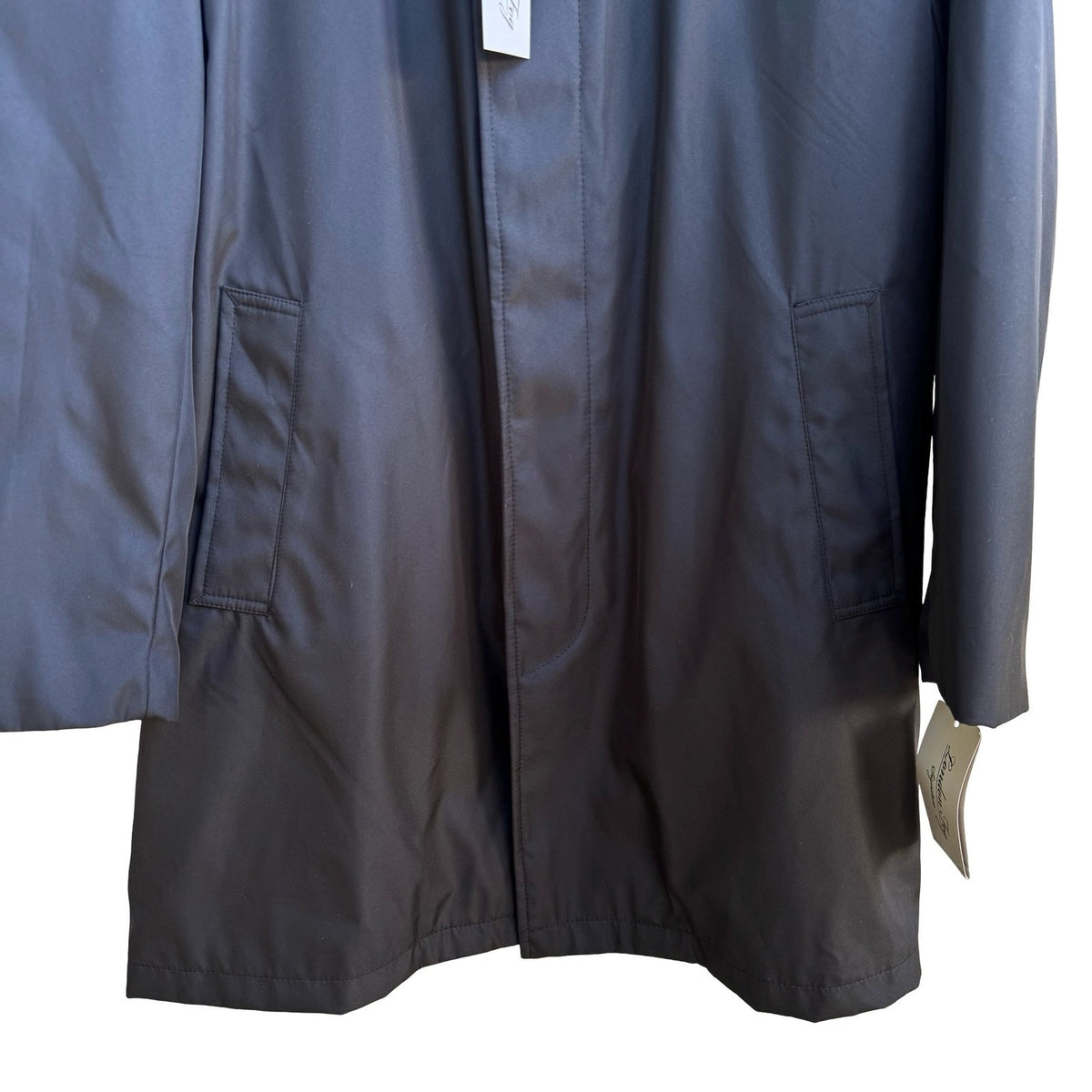 London Fog Signature Car Coat Detachable Liner Wool Collar Black Mens 40S NEW