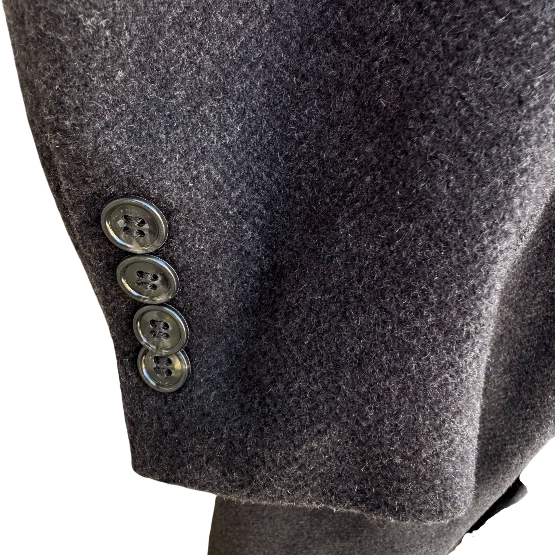 Lauren Ralph Lauren Mens Charcoal Overcoat Wool Cashmere Blend Woven In Italy XL