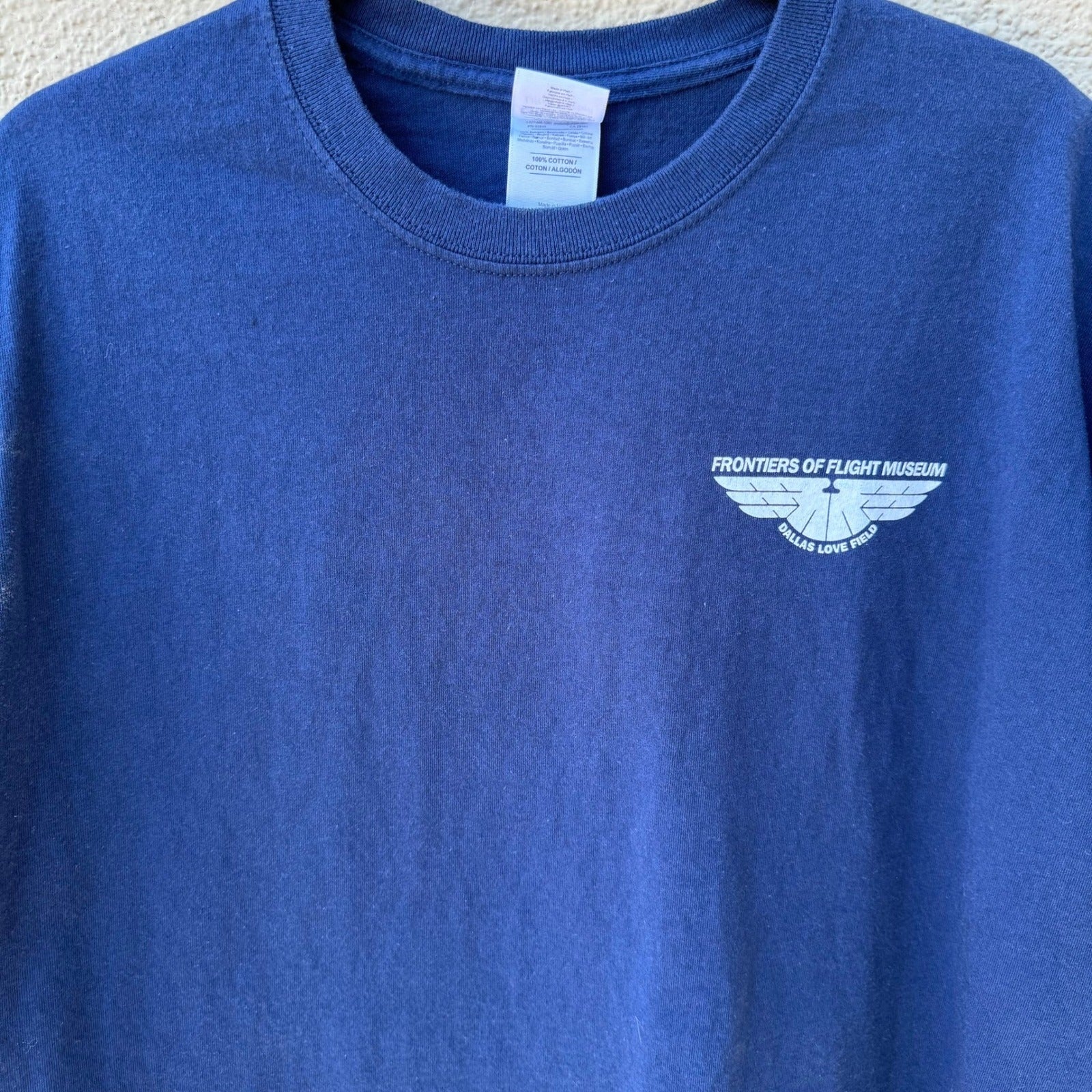 Gildan Frontiers of Flight Museum Apollo VII Navy Blue Graphic T-Shirt Mens XL