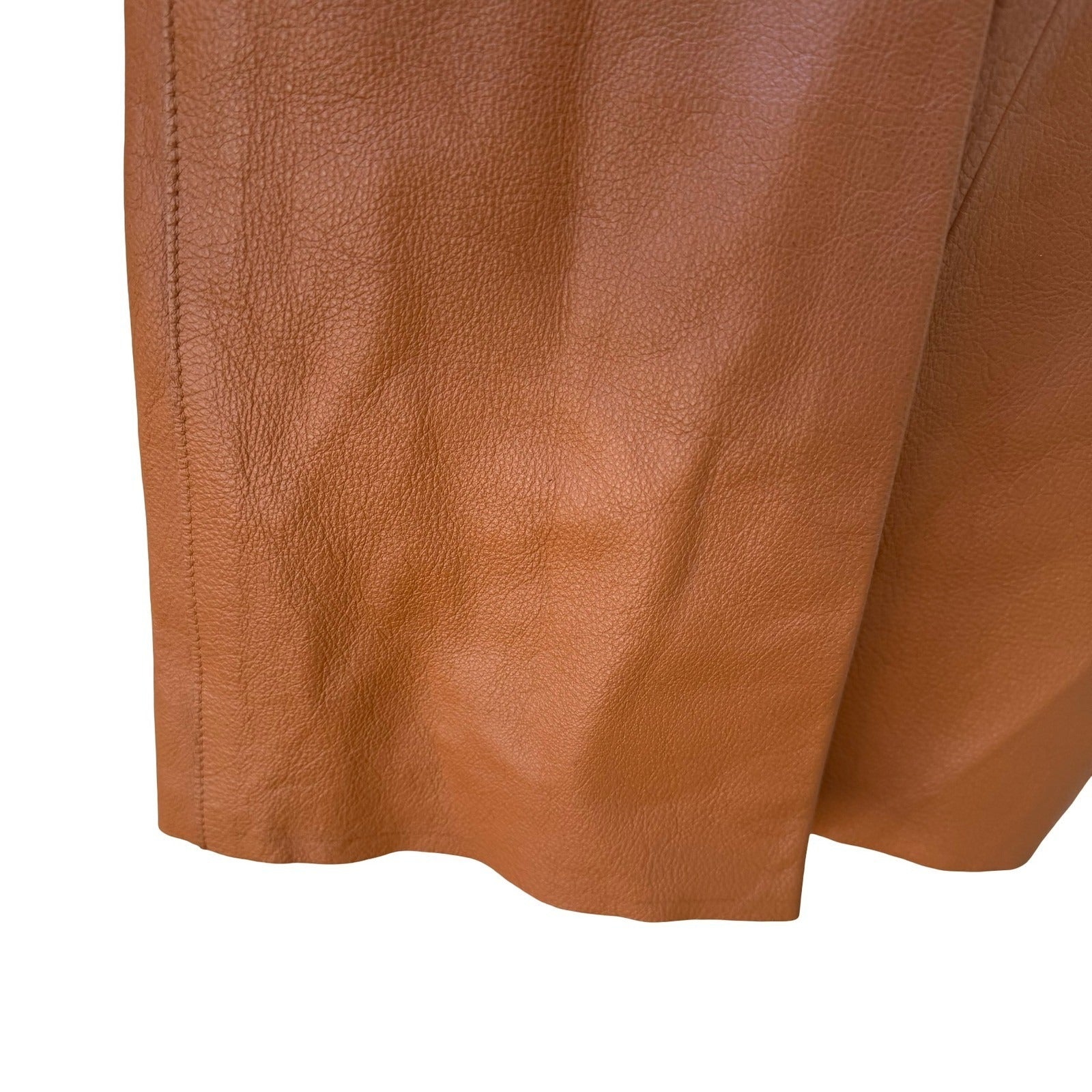 Frankie B Y2K Western Boho Biker Moto Leather Lace Up Pants Cognac Whipstitch XS