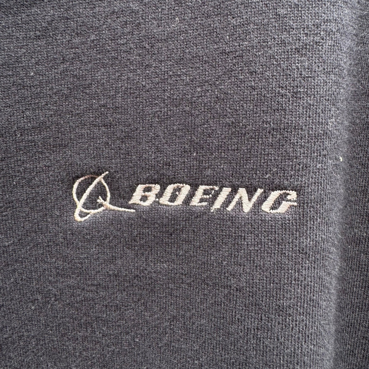 Boeing Vintage Aviation Quarter Zip Pullover Sweatshirt Embroidered Logo Mens L