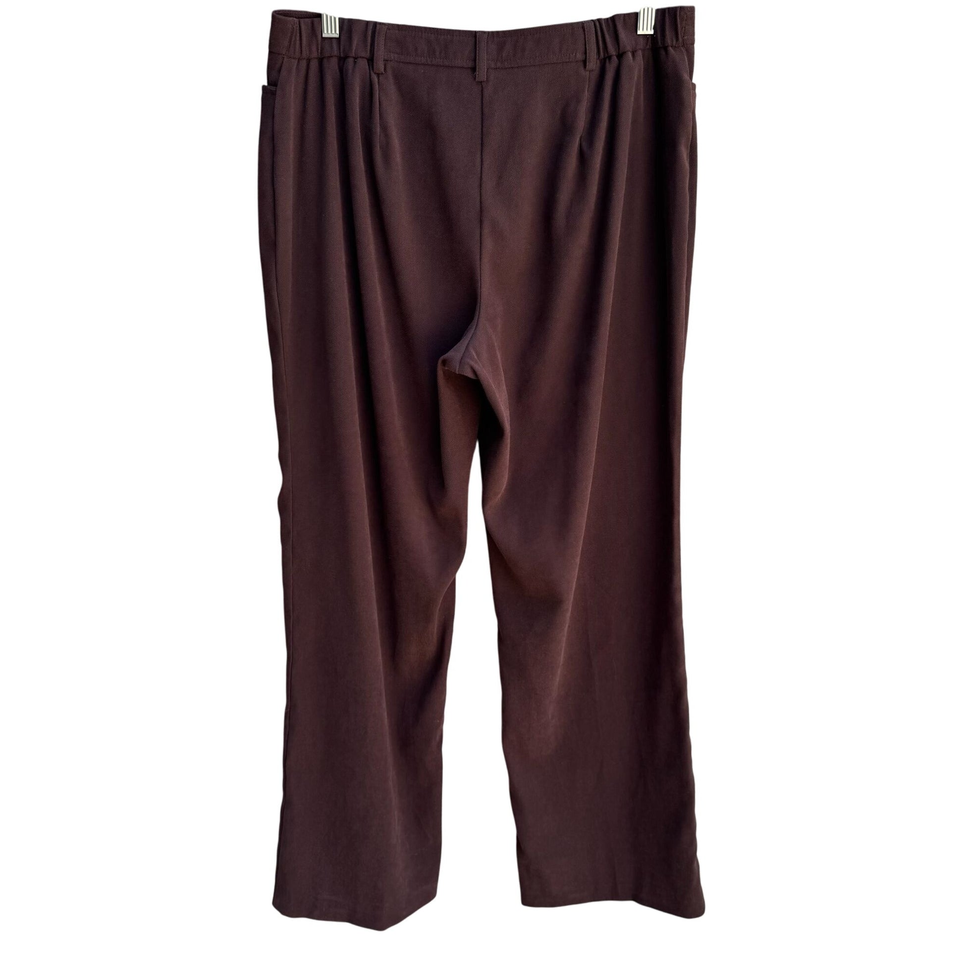 Coldwater Creek Vintage Womens Brown Straight Leg Stretch Flat Front Pants 16