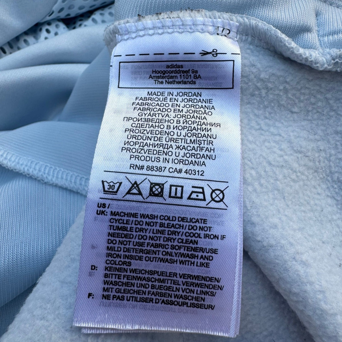Adidas Aeroready Embossed Logo Mesh Hood Pullover Hoodie Pastel Blue Womens L
