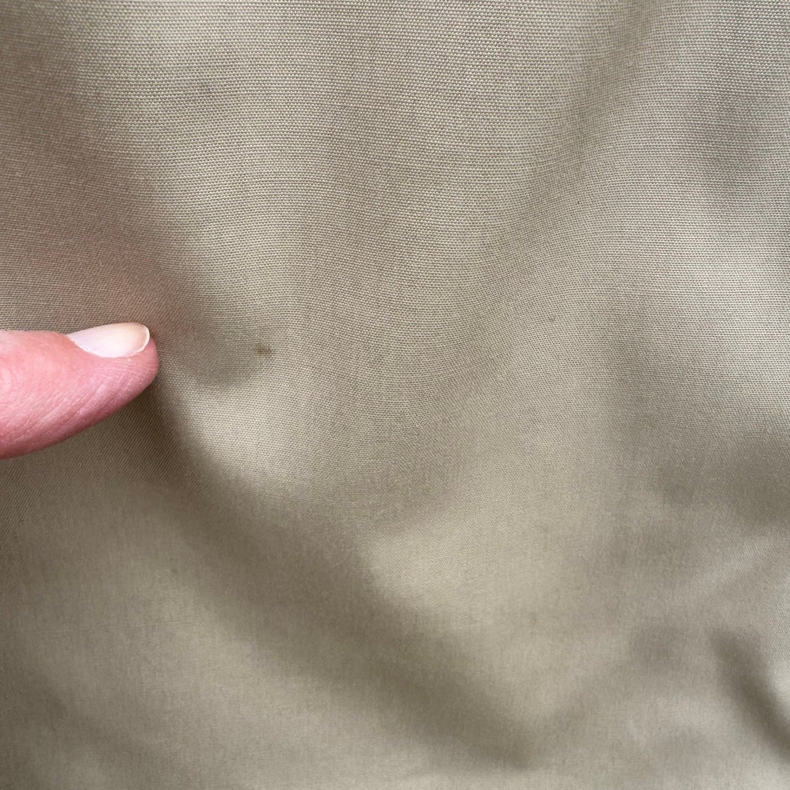 Vintage Khaki Trench Coat Mens Overcoat Hidden Button Striped Lining Mid Length