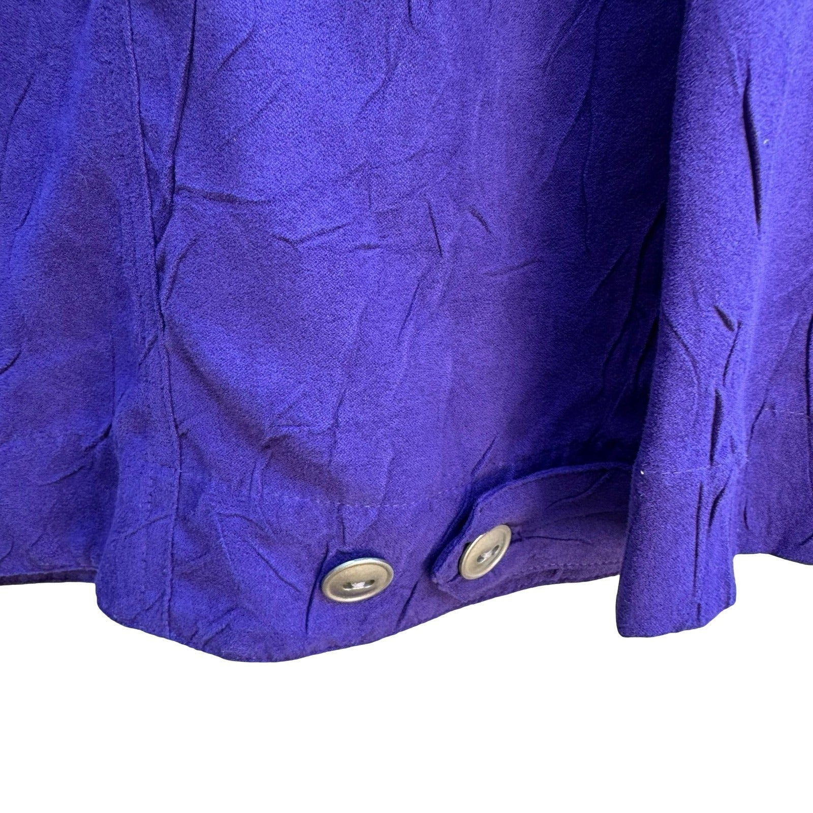 Chicos Artsy Lagenlook Professional Jewel Tone Purple Crinkle Texture Jacket XL