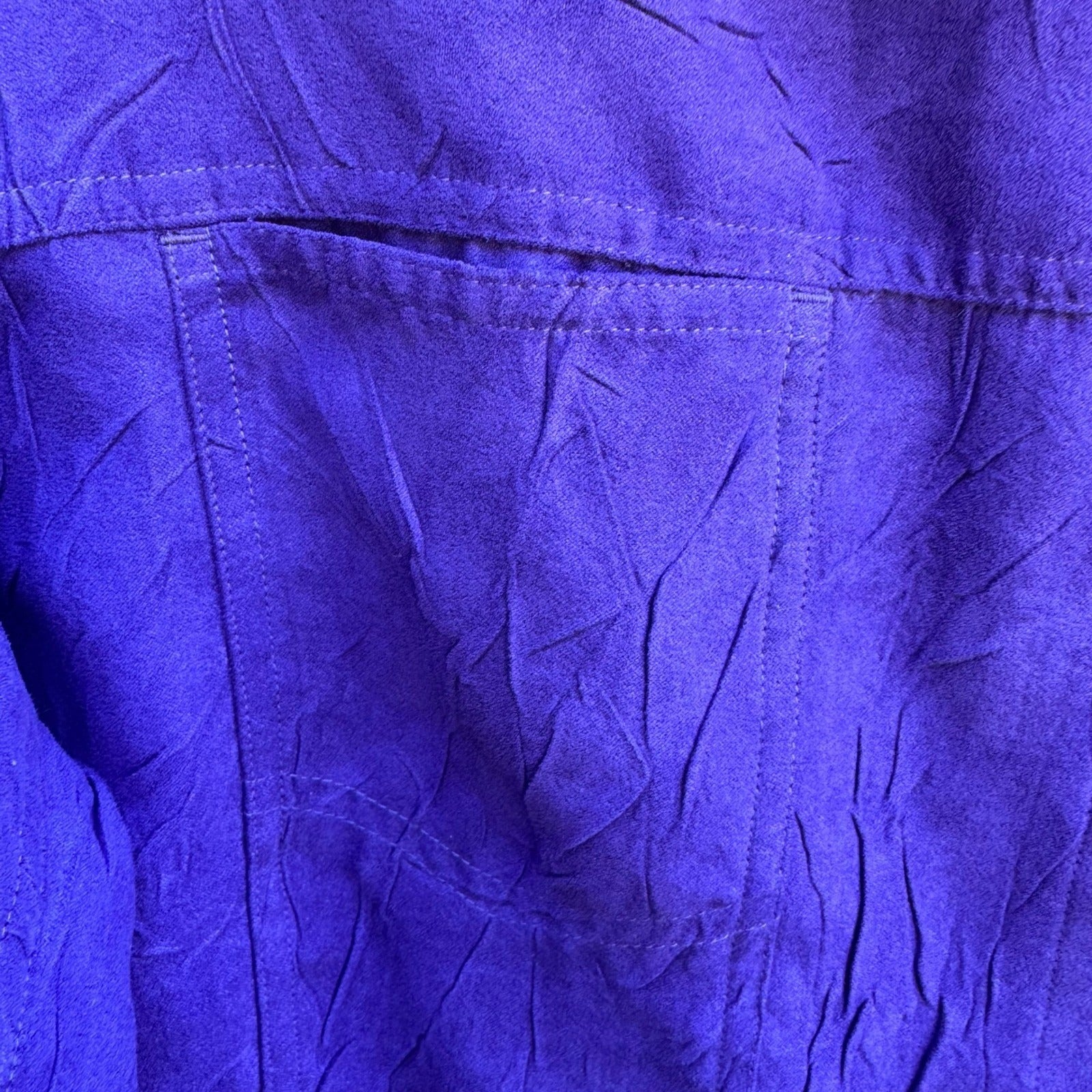 Chicos Artsy Lagenlook Professional Jewel Tone Purple Crinkle Texture Jacket XL