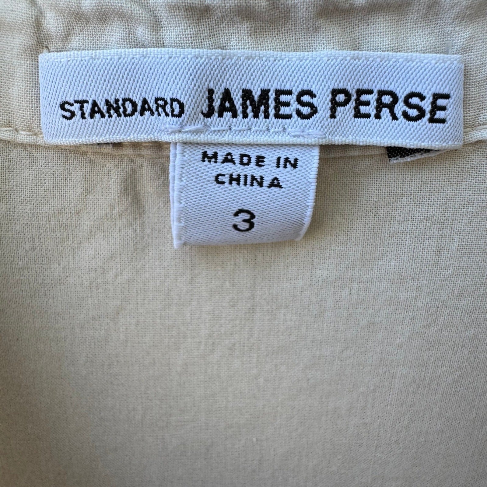 James Perse Minimalist Cotton Neutral Coastal Shirt Ribbed Panels Tan Womens 3