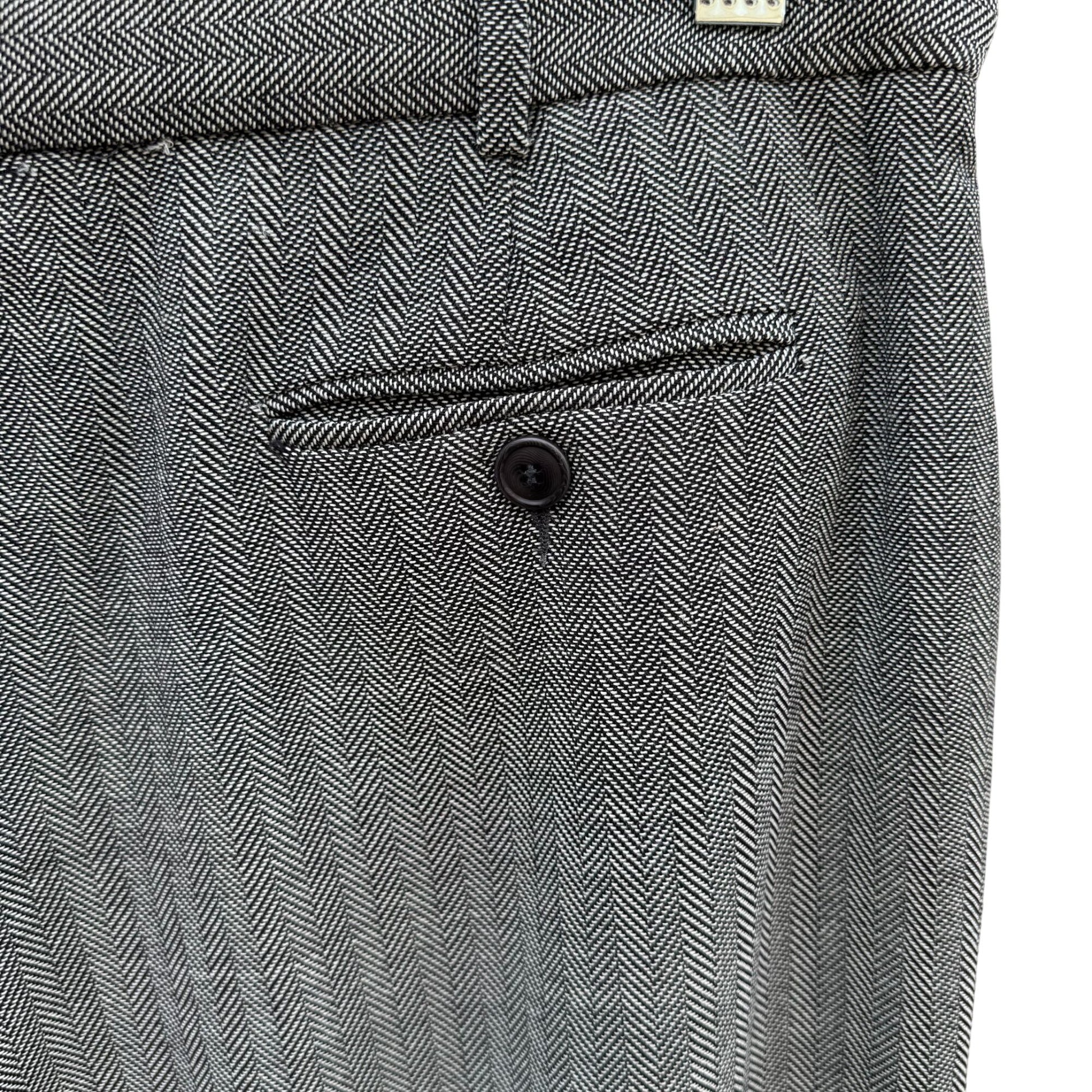 Armani Collezioni Vintage Womens Herringbone Italian Wool Dress Pants Gray 14