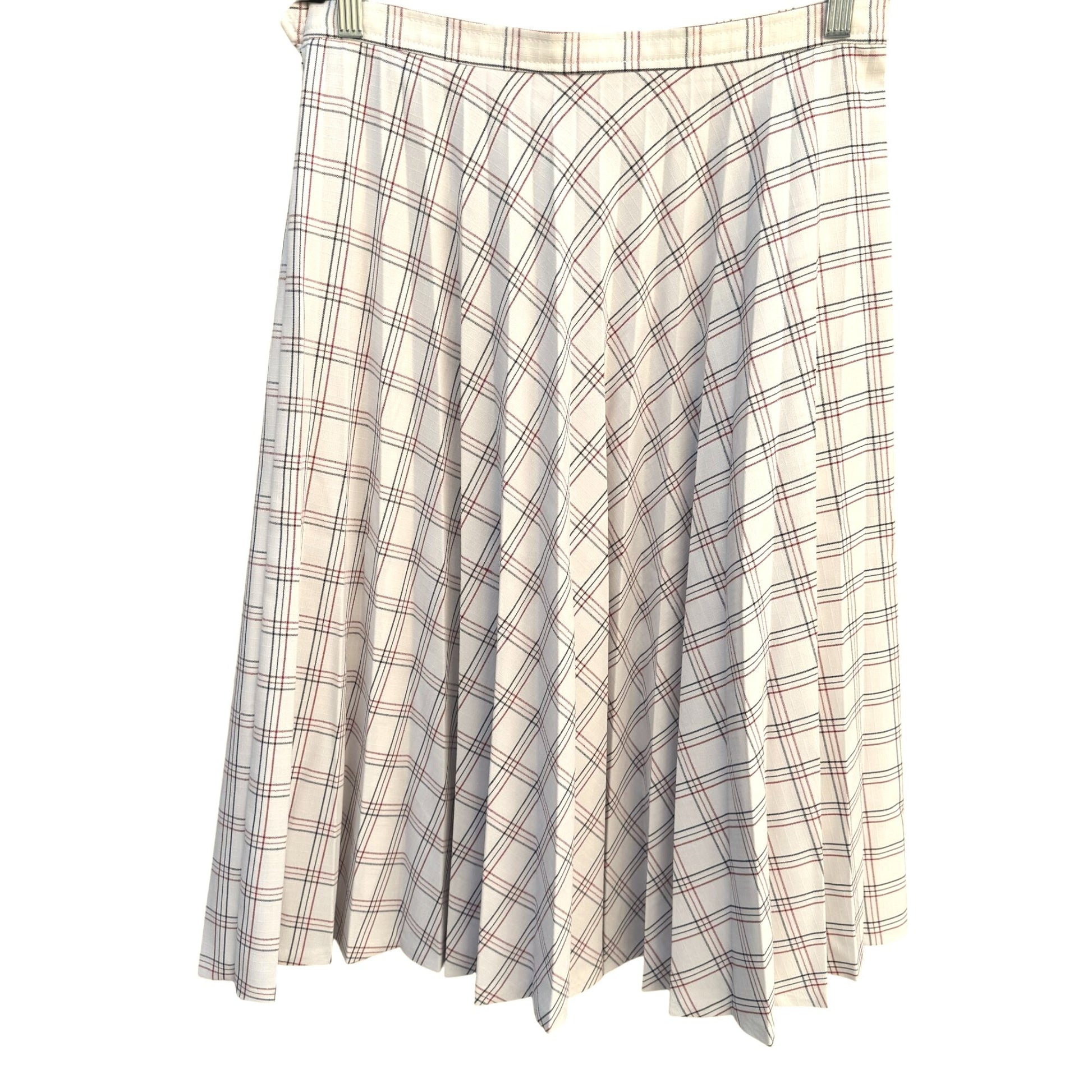 Joyce Sportswear Vintage 70s Womens Pleated Plaid Retro Mod Full Midi Skirt M