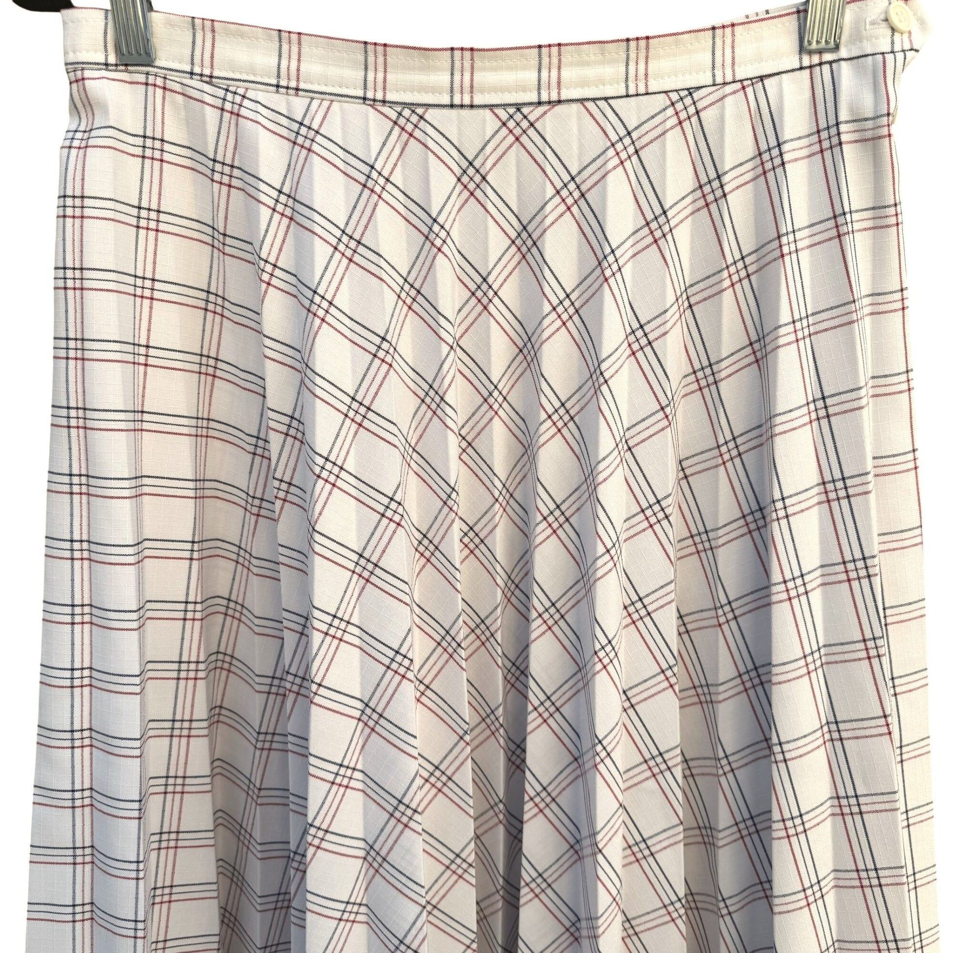 Joyce Sportswear Vintage 70s Womens Pleated Plaid Retro Mod Full Midi Skirt M