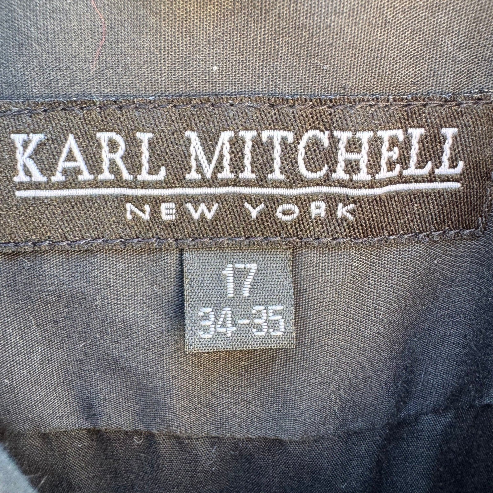 Karl Mitchell New York Minimalist Dress Shirt Black Professional Mens 17 34-35