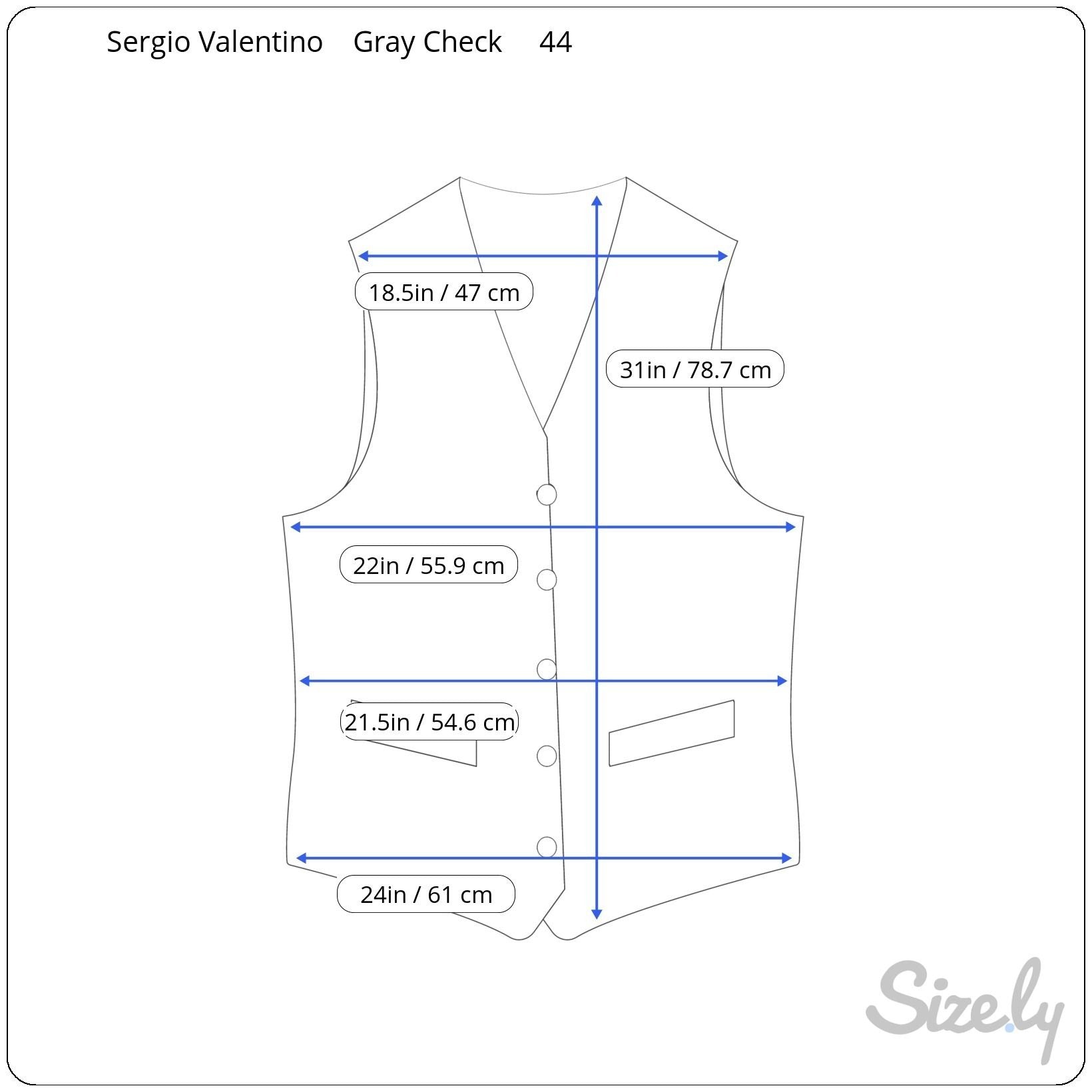 Sergio Valentino Mens Gray Wool Checkered Single Breasted Blazer Vest Set 44L