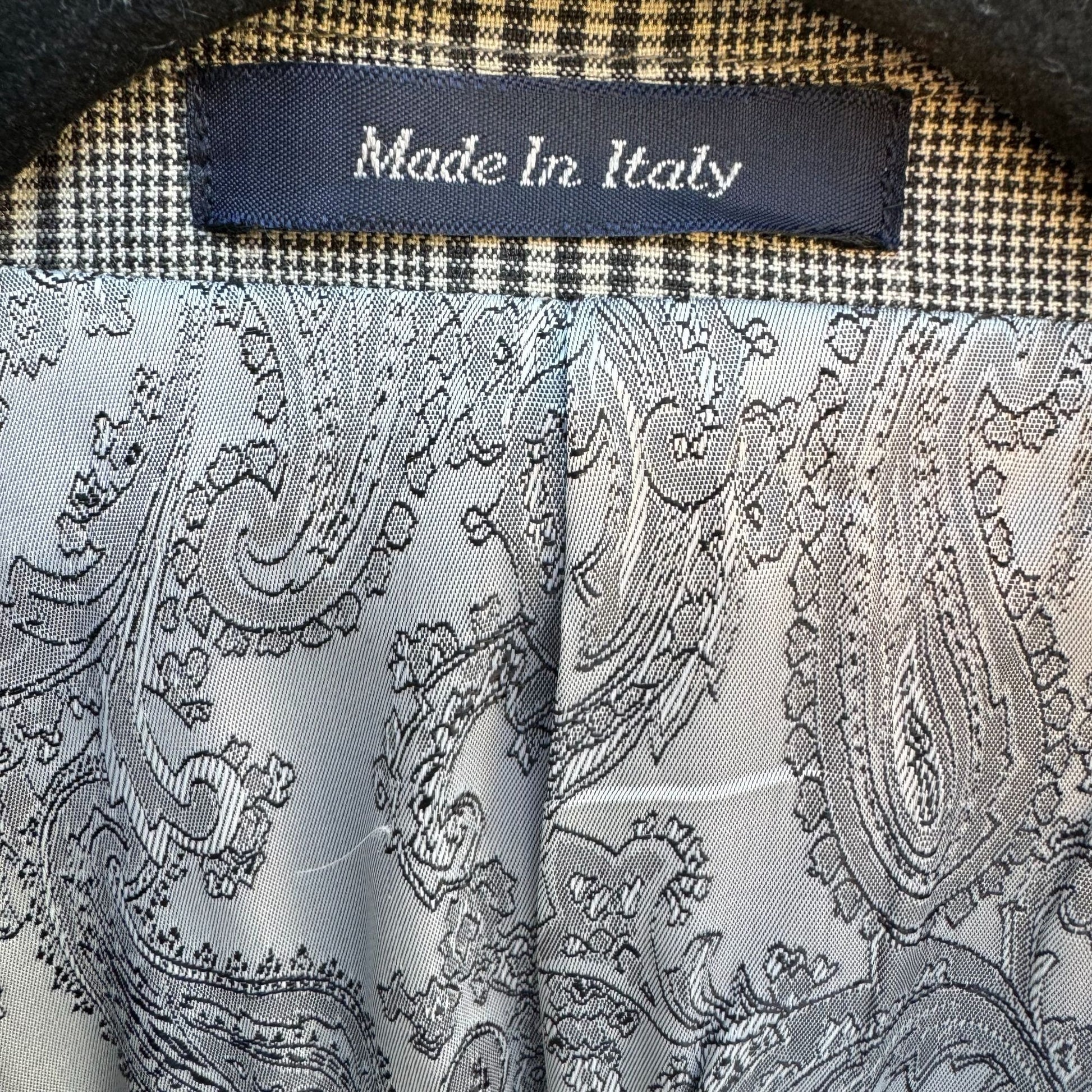 Sergio Valentino Mens Gray Wool Checkered Single Breasted Blazer Vest Set 44L