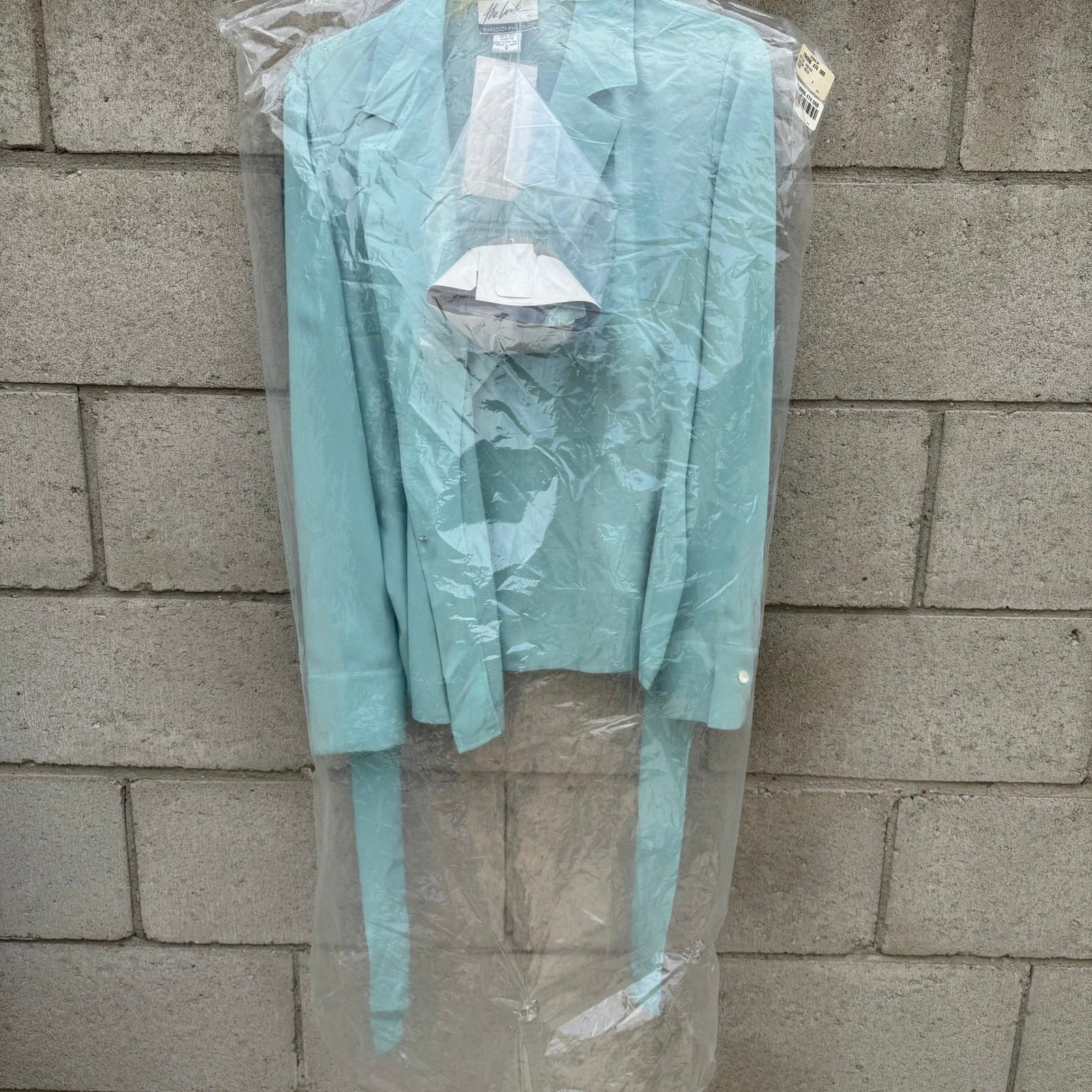 Randolph Duke The Look Aqua Blue 100% Silk Wrap Blouse HA2100 Womens Size 6 NWT