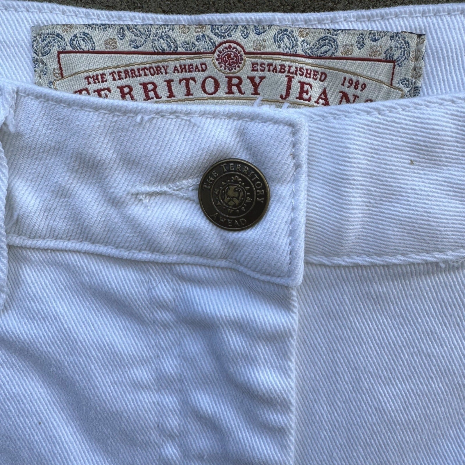 Territory Ahead Womens 8 White High Rise Bootcut Stretch Denim Jeans 31 Inseam