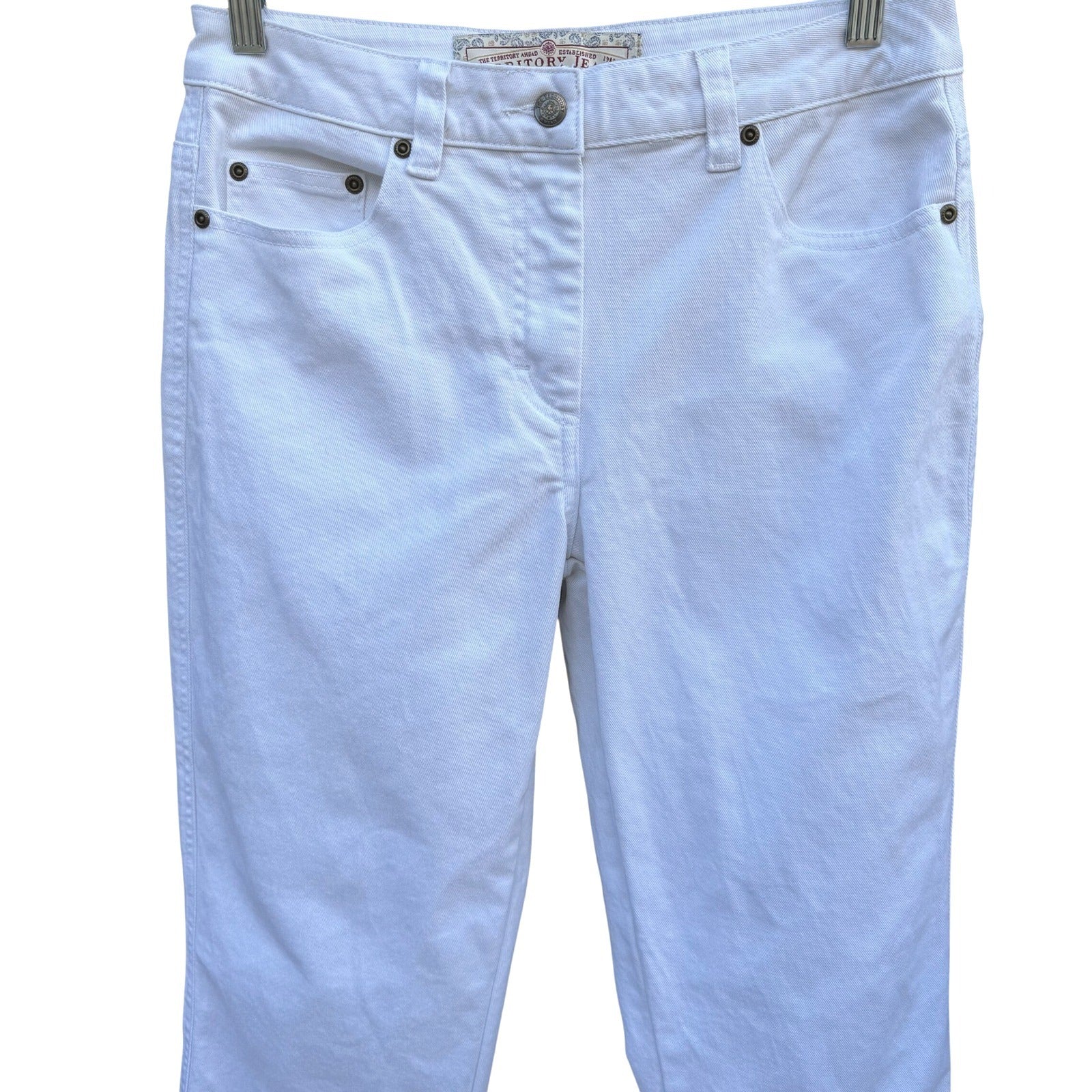Territory Ahead Womens 8 White High Rise Bootcut Stretch Denim Jeans 31 Inseam